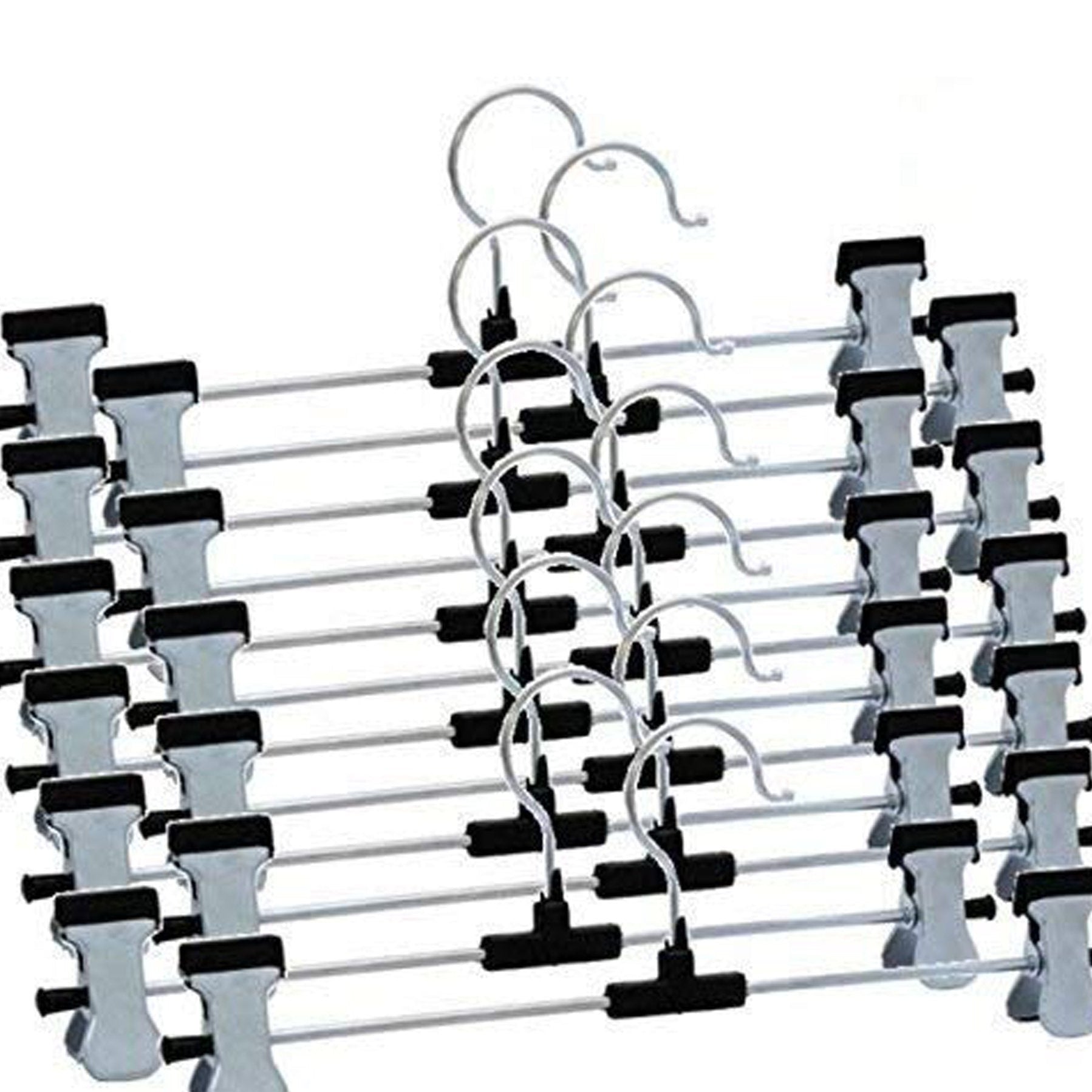 Hangers With 2-adjustable Anti-rust Clips (Pack Of 12) - Happy Price - Image 1