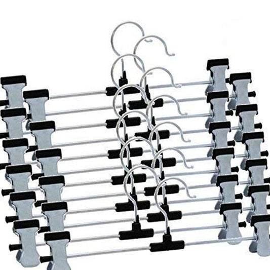 Hangers With 2-adjustable Anti-rust Clips (Pack Of 12) - Happy Price - Image 1