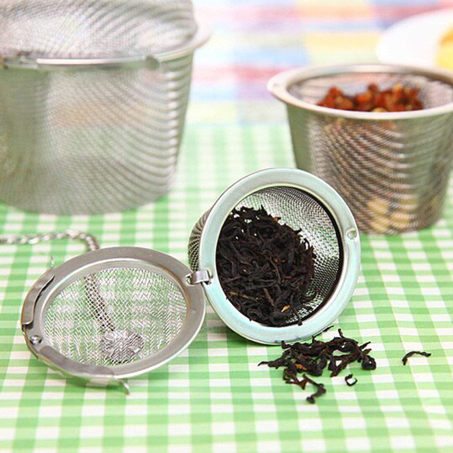 Stainless Steel Spice Tea Filter Herbs Locking Infuser Mesh Ball - Happy Price - Image 5
