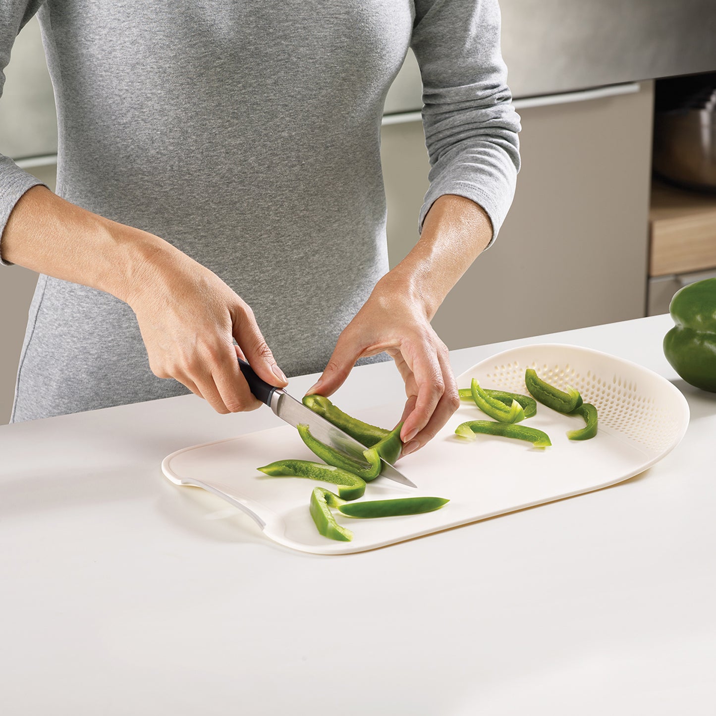 Chop  Drain Vegetables Fruits Chopping Board Sleek Knife - Happy Price - Image 2