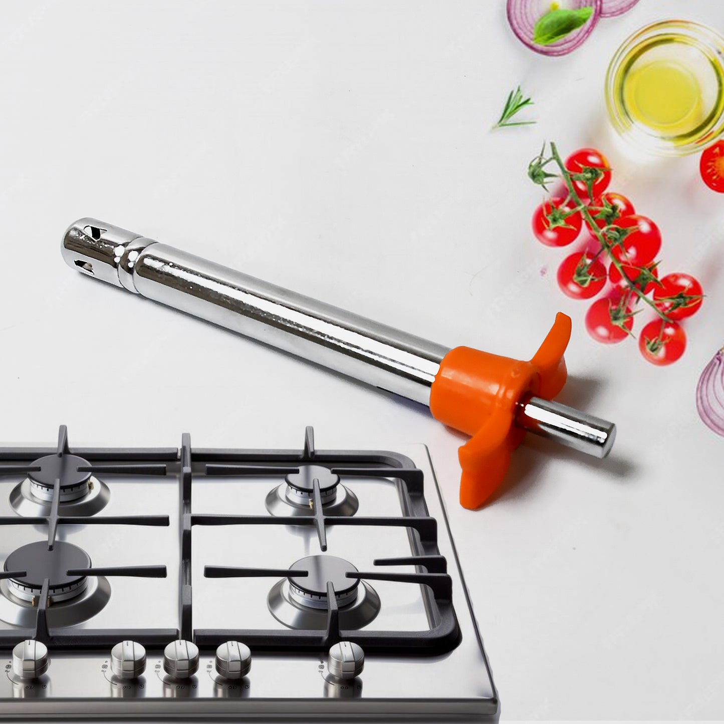 2 In 1 Kitchen Combo Lighter Stainless Steel Durable Gas Lighter With Vegetable Cutter Peeler For Kitchen Steel Gas Lighter (2 Pc Set) - Happy Price - Image 5