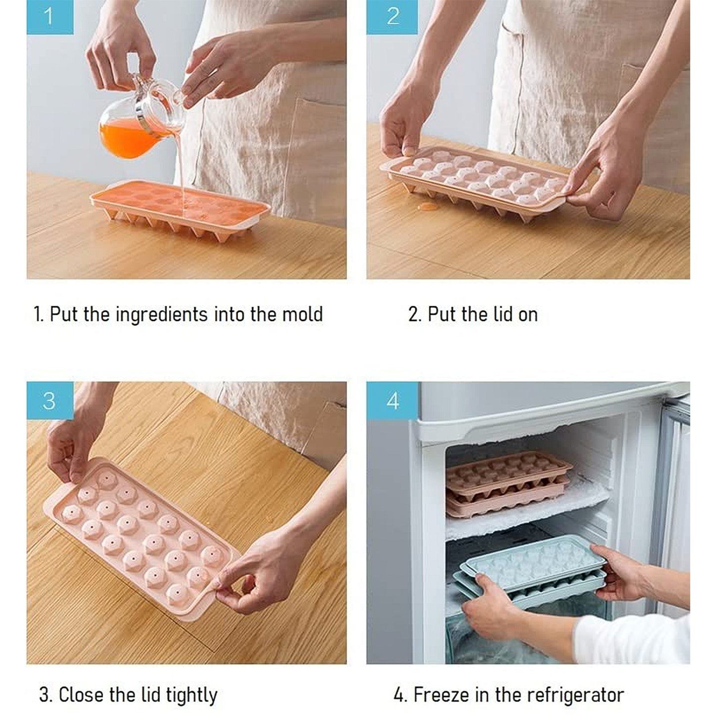 18 Cavity Diamond Shape Plastic Ice Tray - 1 Pc - Happy Price - Image 6