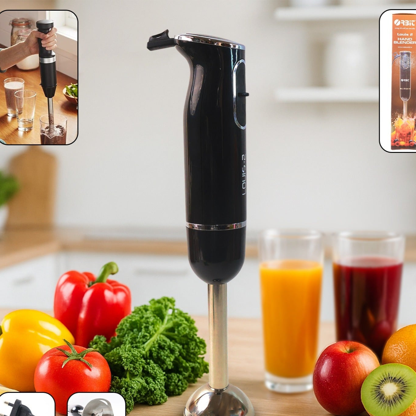 Orbit Electric Hand Blender with Stainless Steel Blade - 1 Pc - Happy Price - Image 1