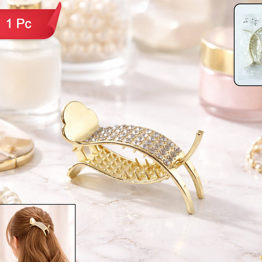 Premium Crystal Studded Hair Claw Clip For Women (1 Pc)