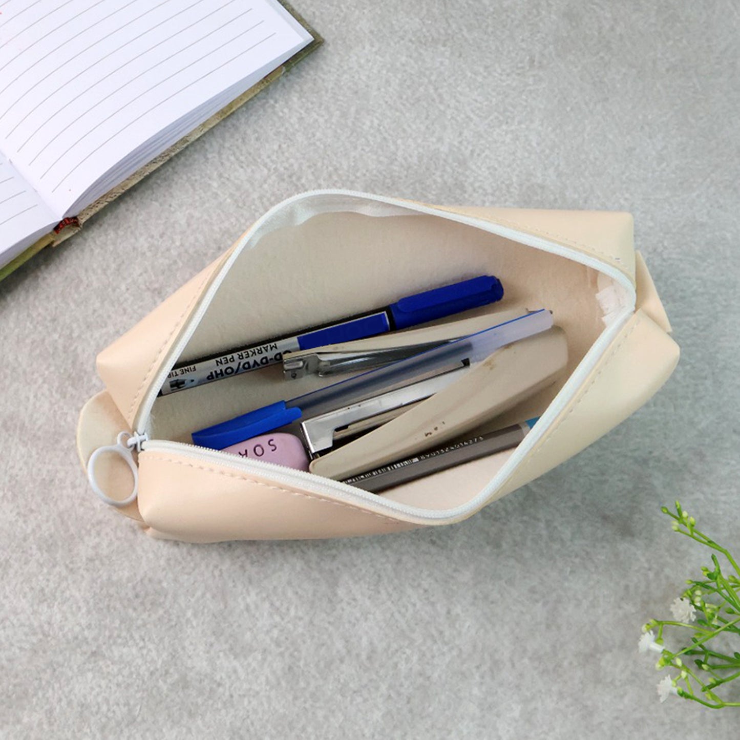 Slim PU Leather Pencil Pouch - 1 Pc - Happy Price - Image 4
