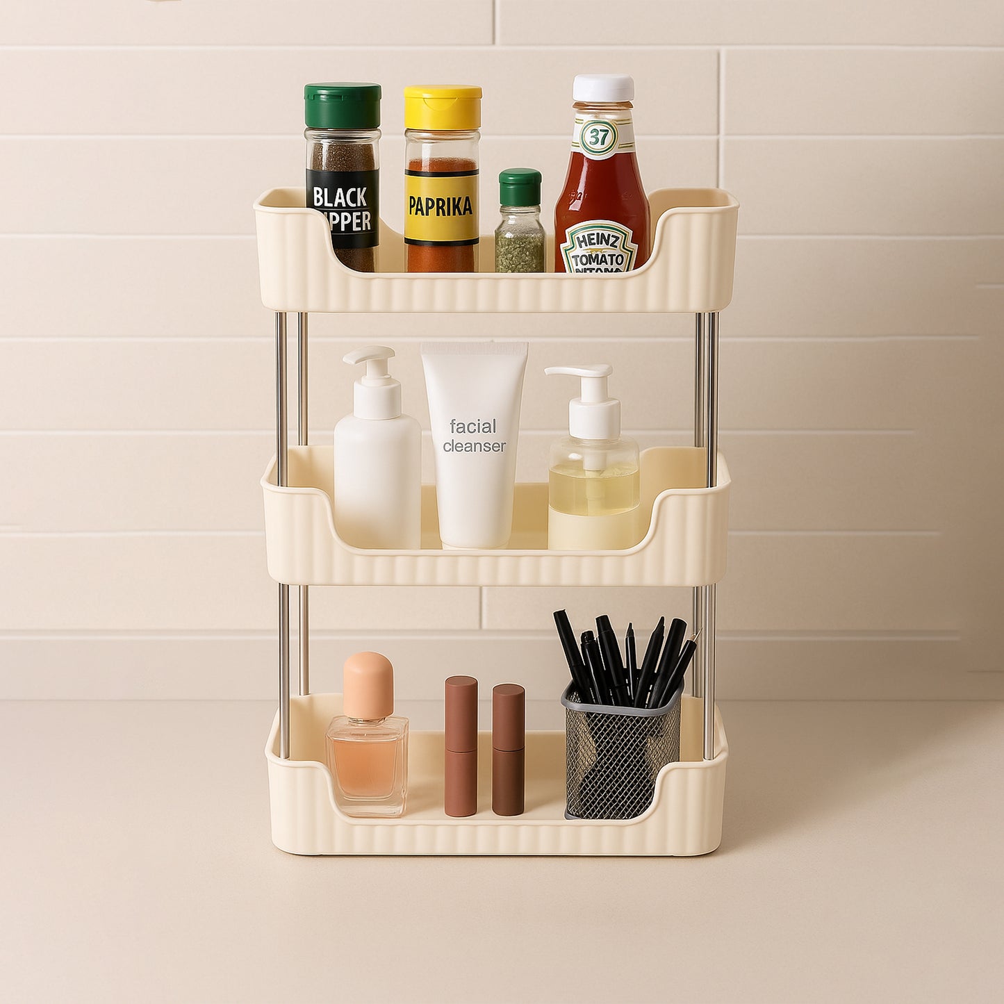 3-tier Multipurpose Storage Organizer Rack Shelf (1 Set) - Happy Price - Image 3