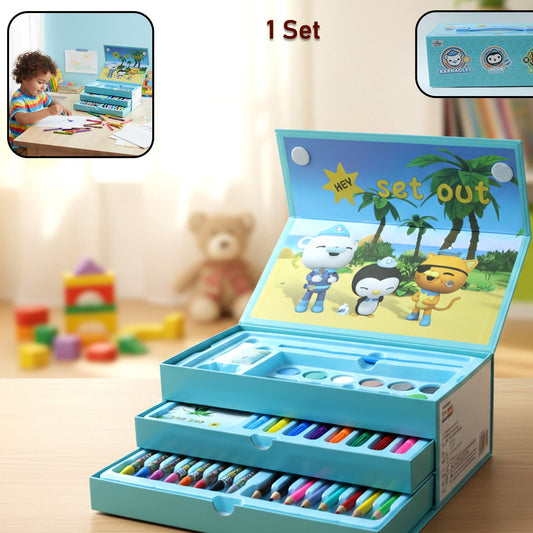 Kids Art and Drawing Kit Box (1 Pc) - Complete Coloring & Painting Set - Happy Price - Image 1