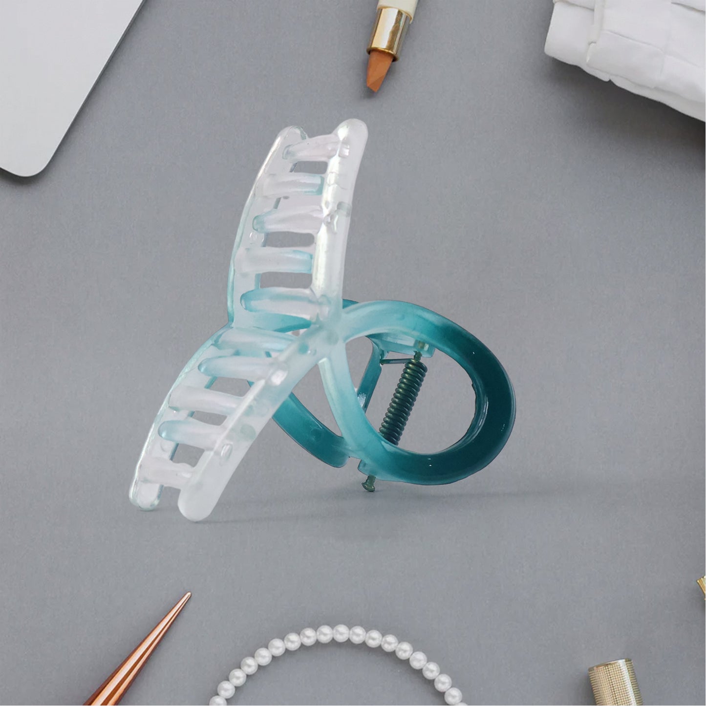 Plastic Hair Clamp Grip Simple Matte Hair Barrette Clamp (12 Pc   Mix Design) - Happy Price - Image 3