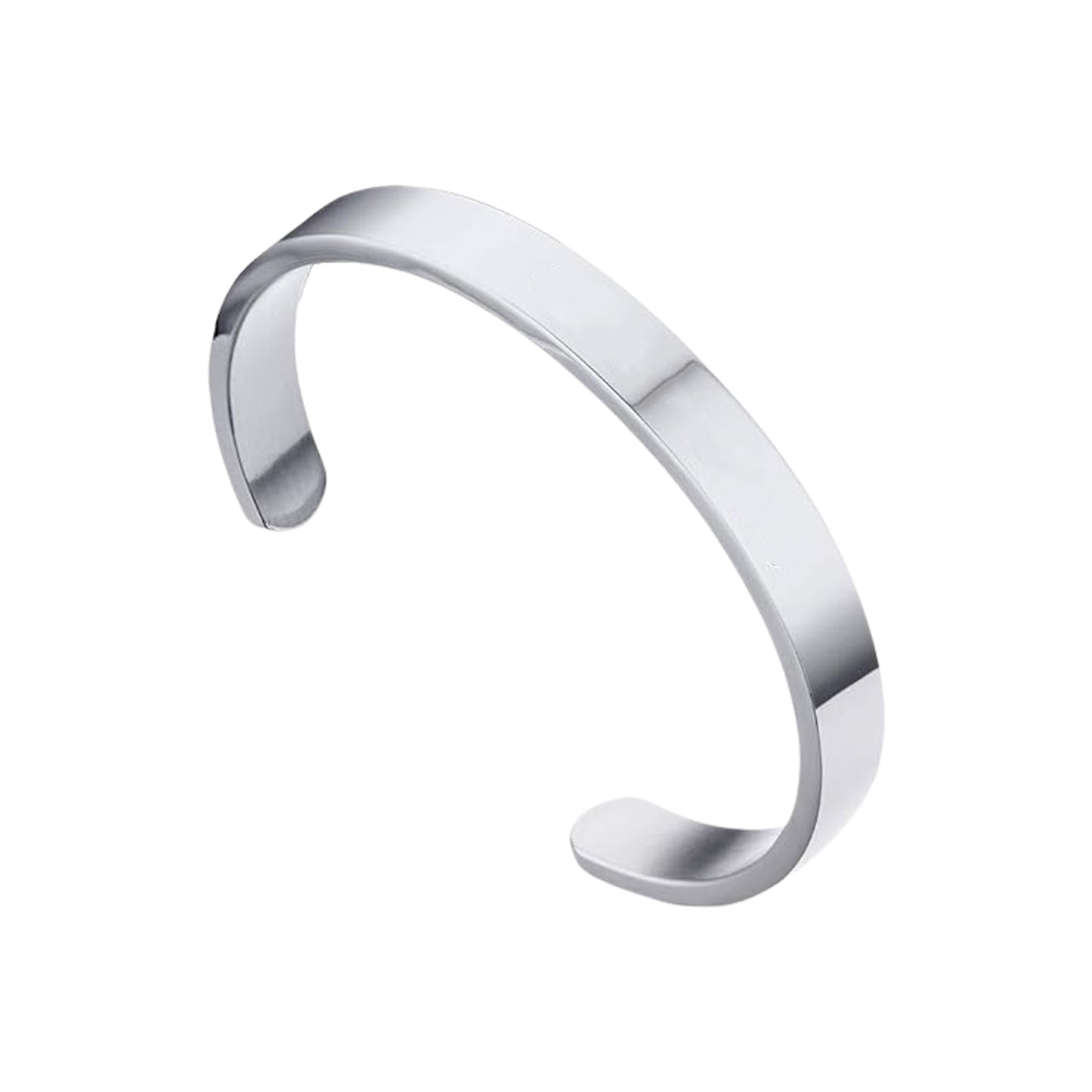 Minimalist Silver Stainless Steel Open Kada Bracelet (1 Pc) - Happy Price - Image 4