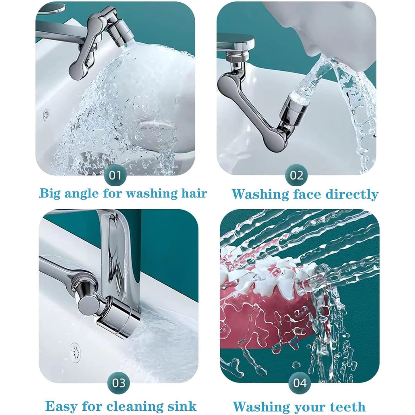 Flexible Faucet Splash Head Extender Aerator Universal Splash Filter Faucet Sprayer (1 Set) - Happy Price - Image 3
