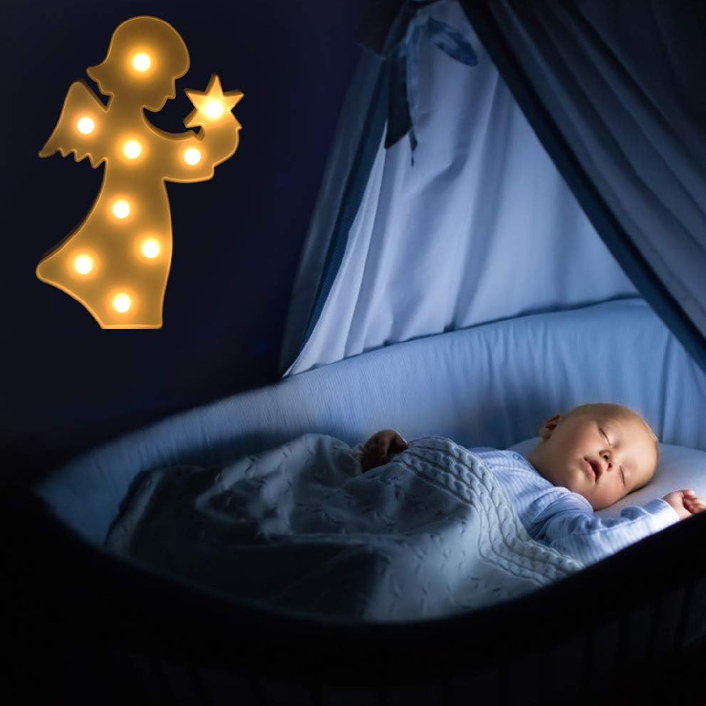 Angel Shaped LED Decorative Night Light - Battery Operated (1 Pc) - Happy Price - Image 4