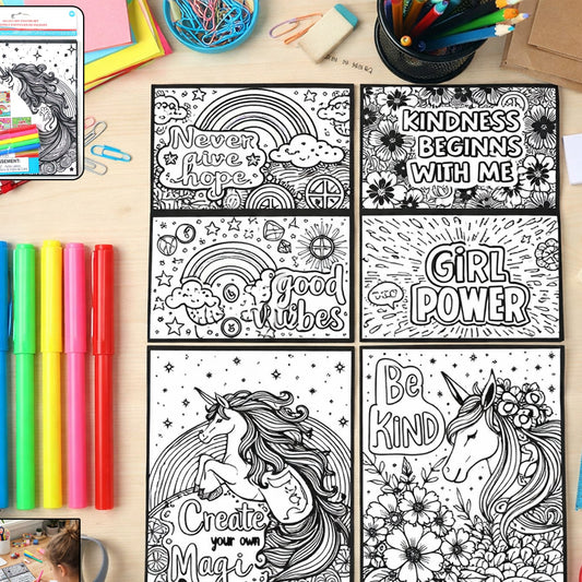 Creative Kids Activity Poster Set for Colouring & Fun (11 Pc) - Happy Price - Image 1