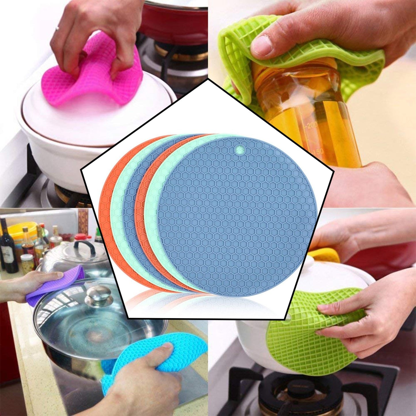 1pc Silicone Hot Mat Used For Breakfast Lunch And Dinner Purposes In Different-different Places. - Happy Price - Image 3