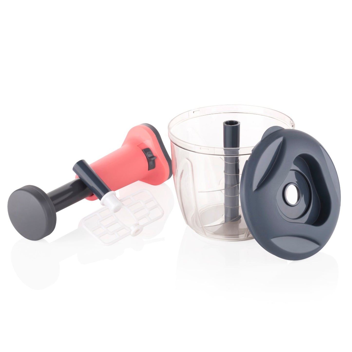 1100 Ml 2 In 1 Push Up Chopper With Blender Affixed With 6 Sharp Blade  Vegetable And Fruit Cutter With Easy Push And Chop Button - Happy Price - Image 5