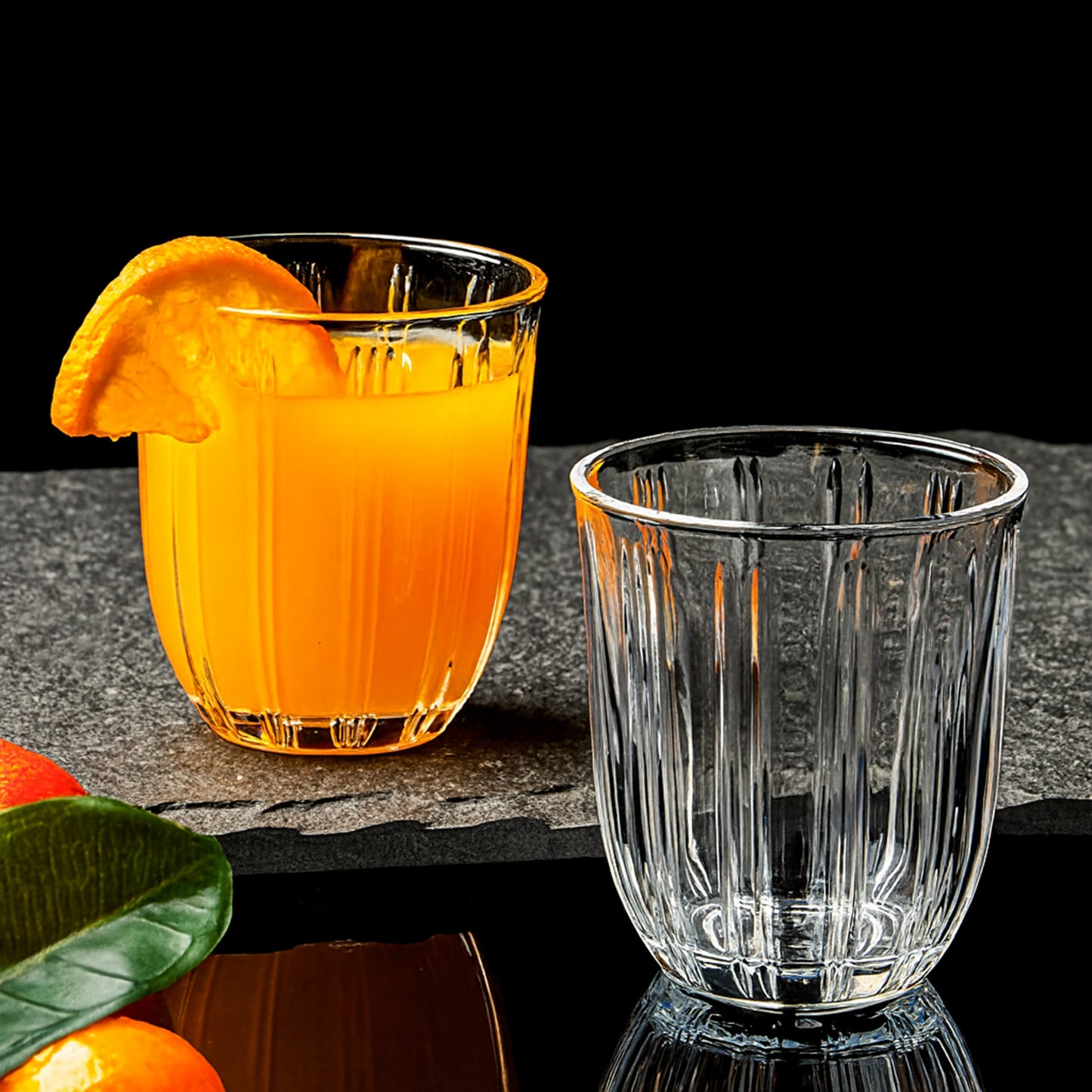 Clear Glass Tumblers Set - 256ml, 6 Pcs, Ribbed Design - Happy Price - Image 4