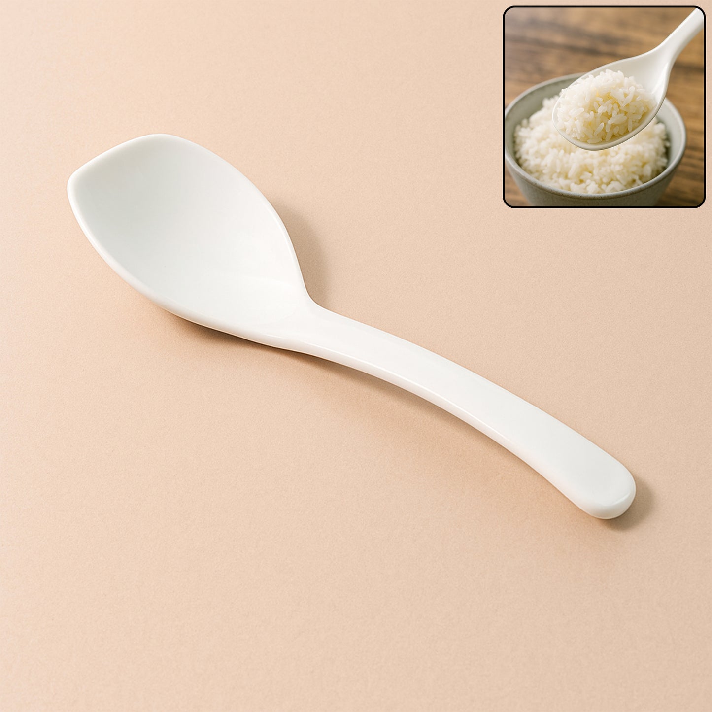 Non-Stick Rice Serving Spoon (1 Pc) - Heat Resistant, Ergonomic Handle - Happy Price - Image 2