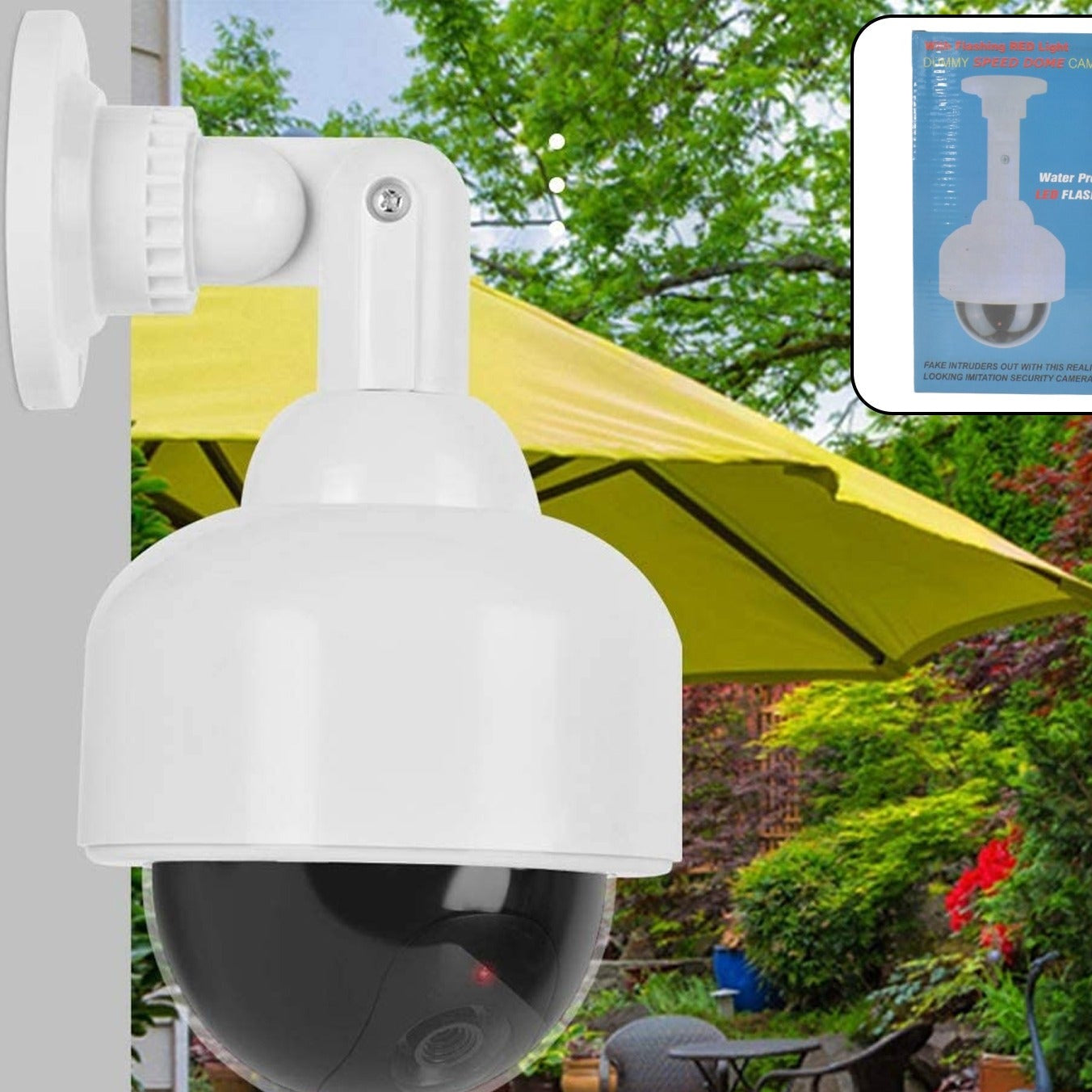 Realistic Dummy CCTV Camera with Flashing Red LED - Indoor/Outdoor Security Deterrent (1 Pc) - Happy Price - Image 1