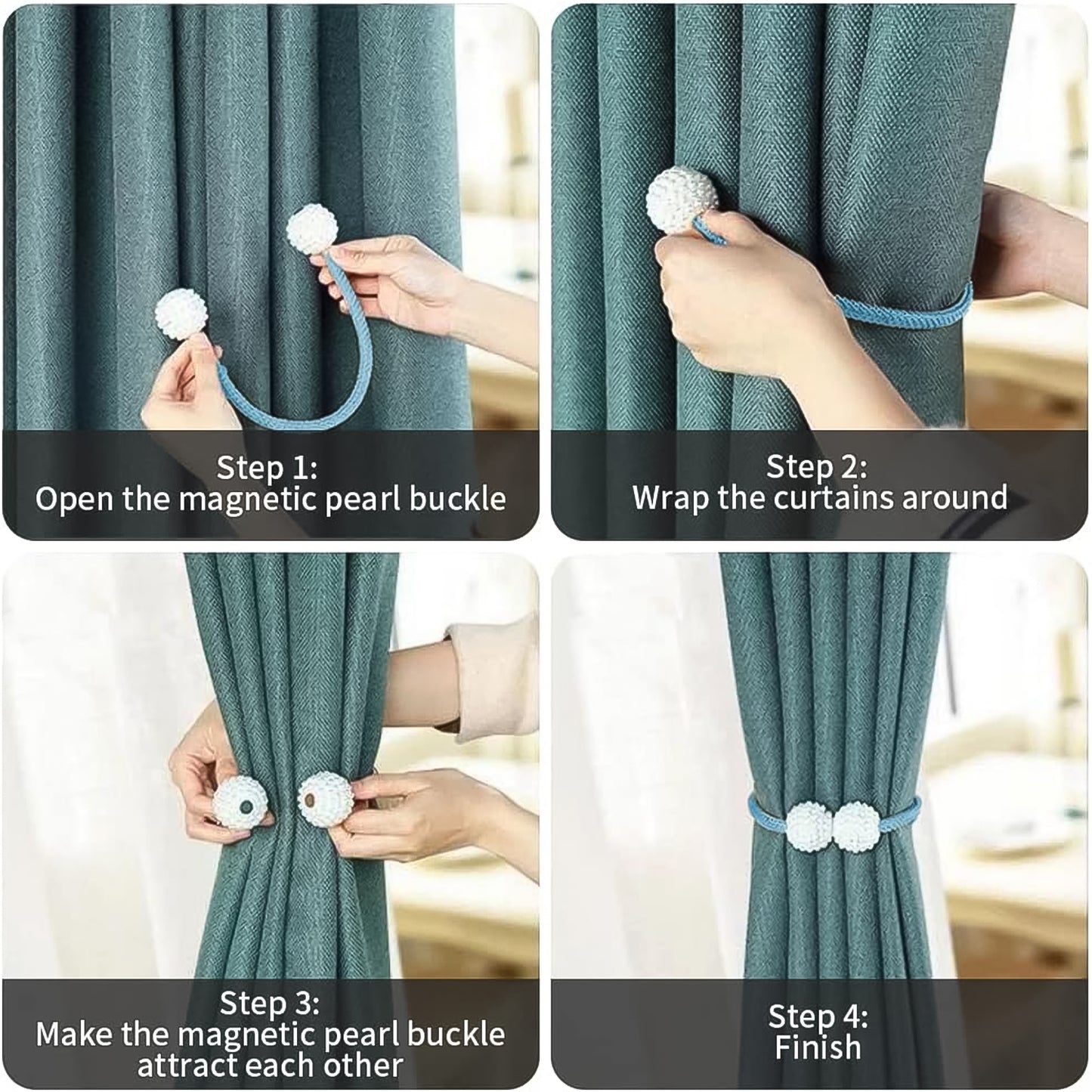 Polyester And Magnet Curtain (2 Pc) - Happy Price - Image 3