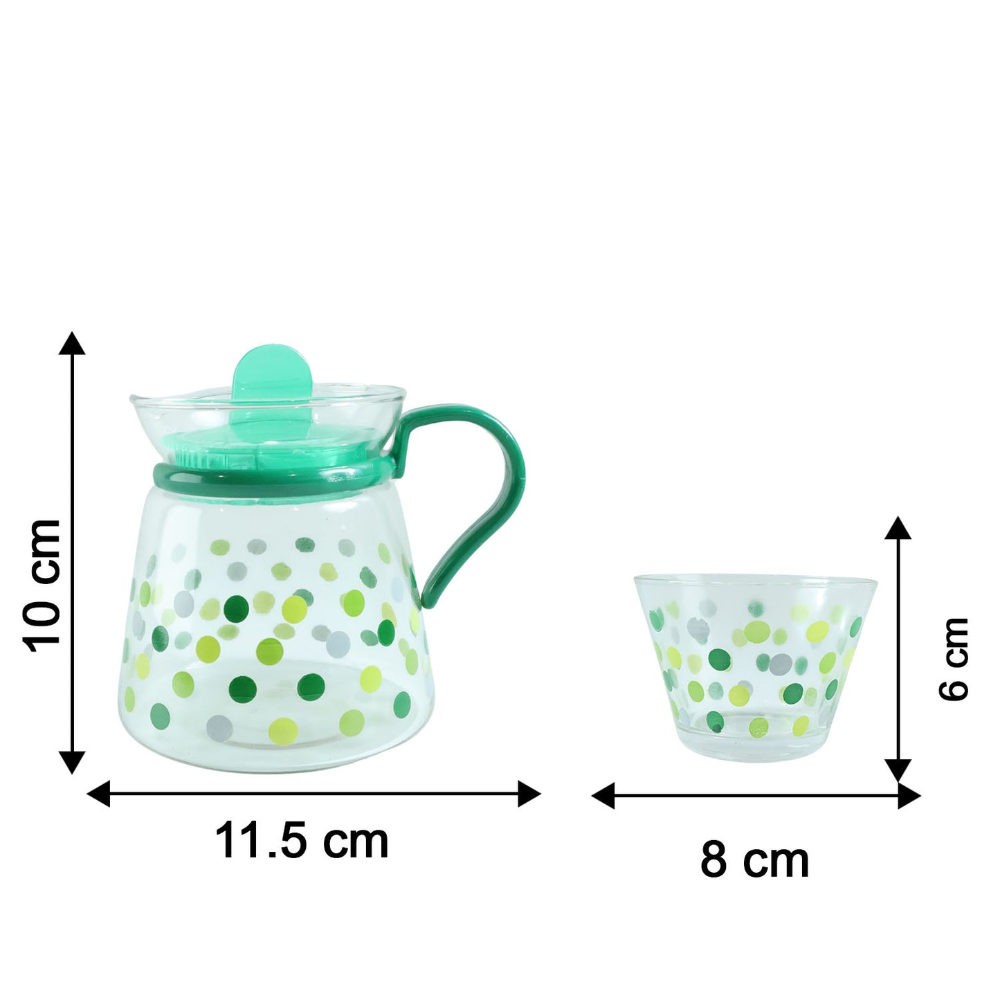 Glass Tea Pot and Cup Set - Polka Dot Design (1 Set) - Happy Price - Image 5