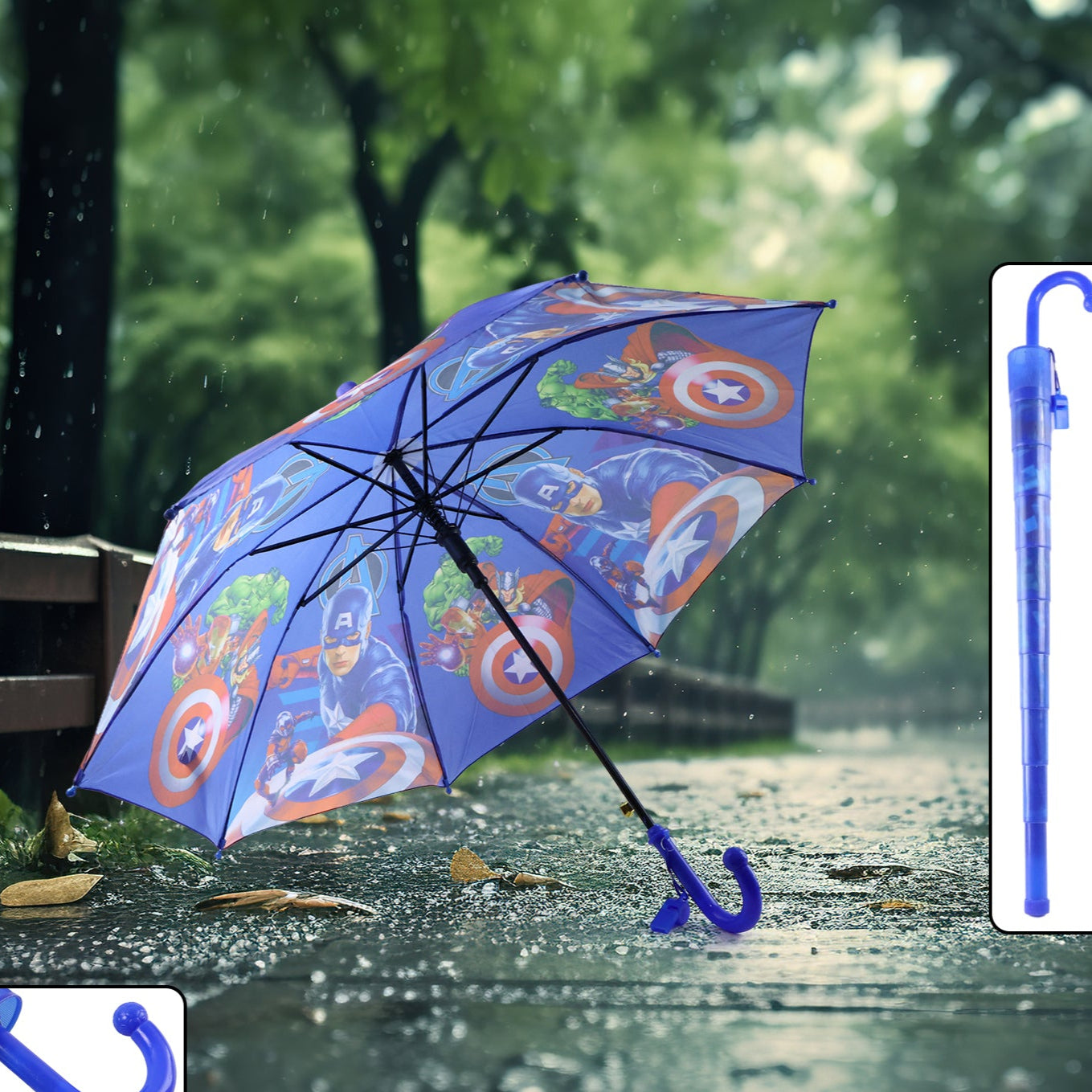 Umbrella With Handle And Lightweight Safety Round Plastic Cap - Happy Price - Image 1