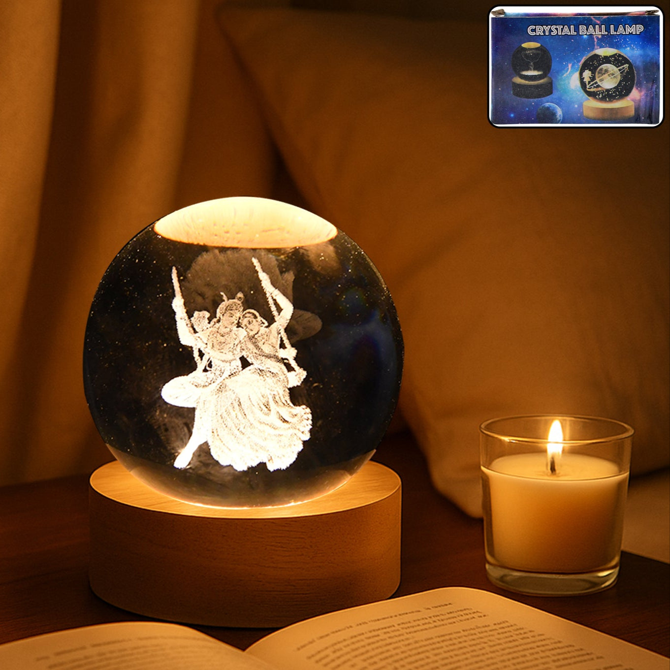 3D Crystal Ball Lamp - Enchanting Night Light for Home Decor (1 Pc) - Happy Price - Image 1