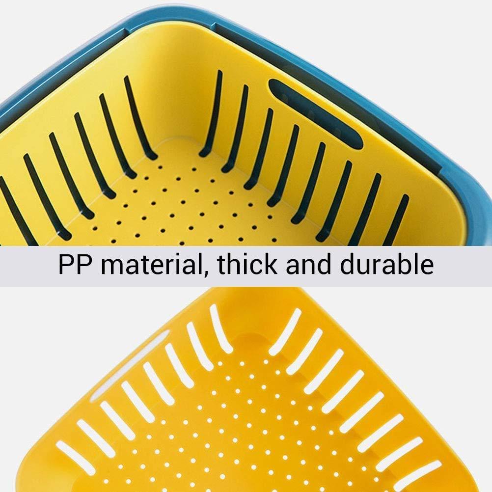 Double Layer Food Drainer Washing Basket With Collapsible Strainers Colander - Happy Price - Image 7