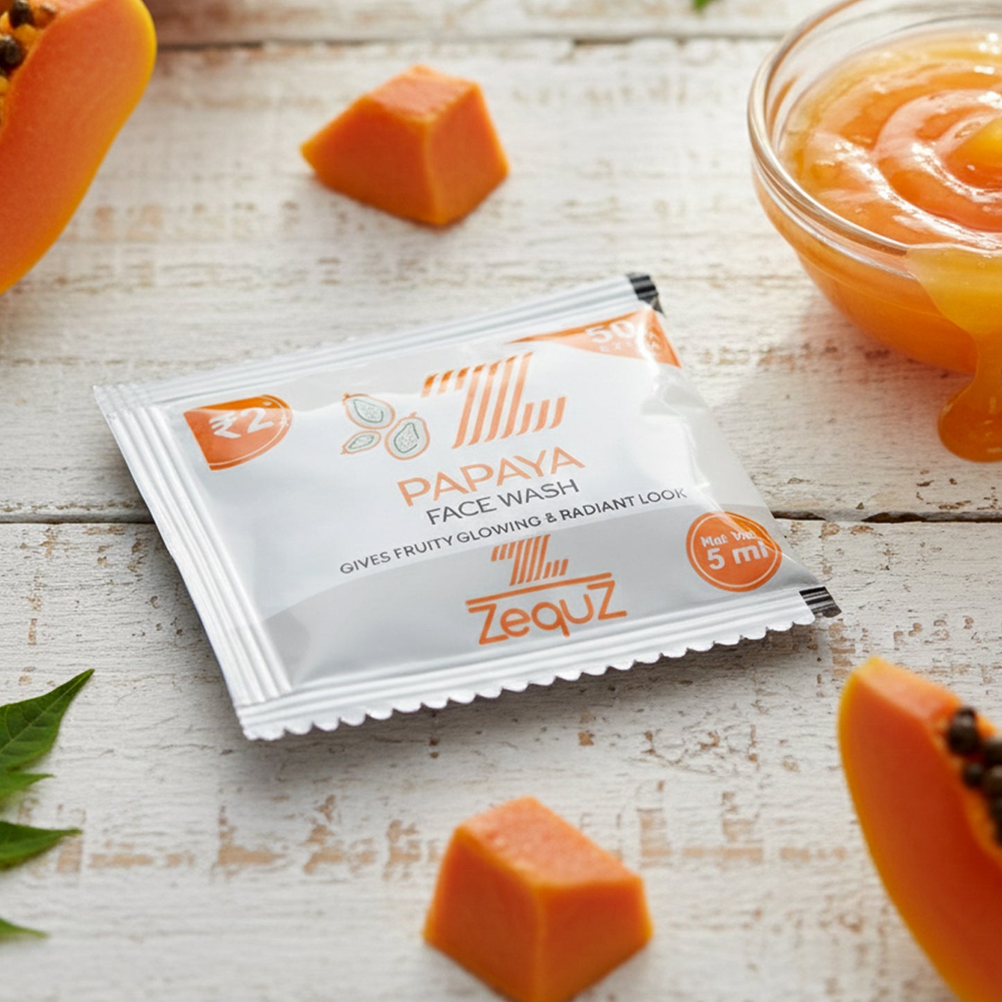 Zequz Papaya Face Wash Sachet - 5ml Single Use for Fresh Skin - Happy Price - Image 3