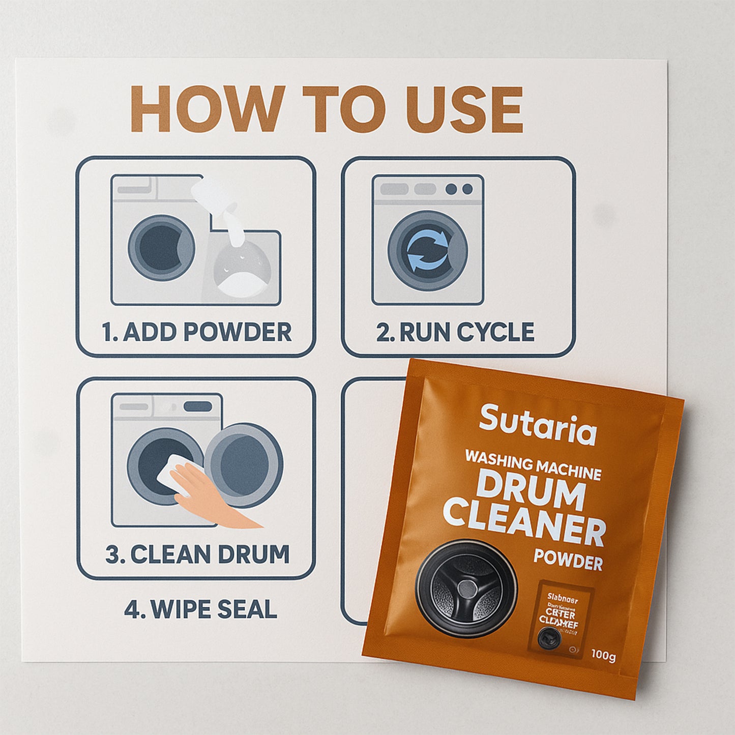 Washing Machine Drum Cleaner Powder  100g - Happy Price - Image 6
