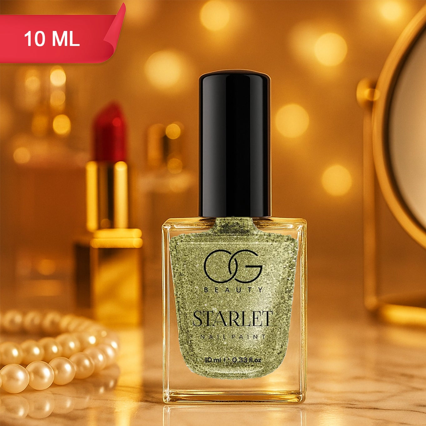 HappyPrice Glitter Nail Paint - Sunshine Gold Sparkle, 10 ML - Happy Price - Image 1