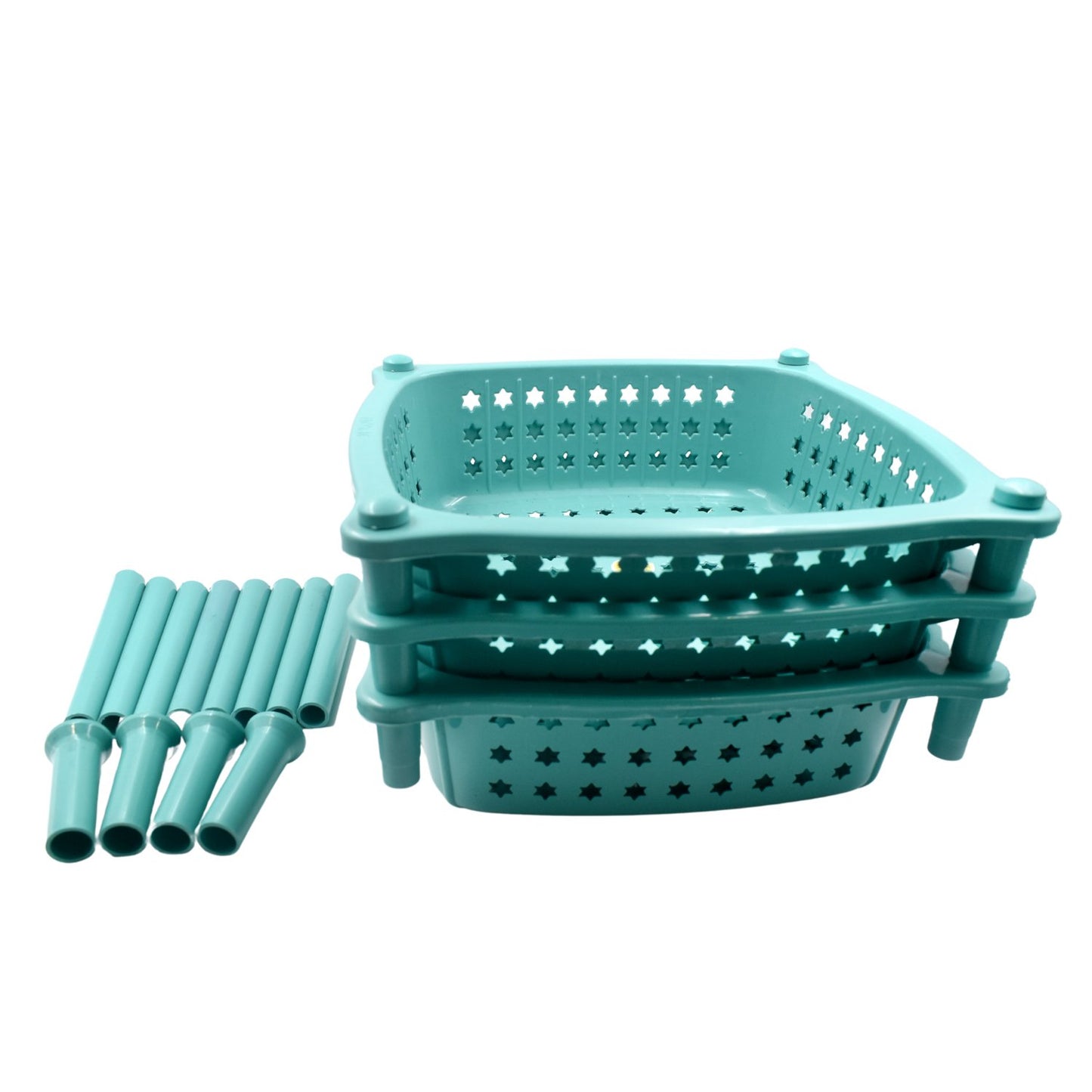 3 Layer Squre Kitchen Trolley Basket - Happy Price - Image 3