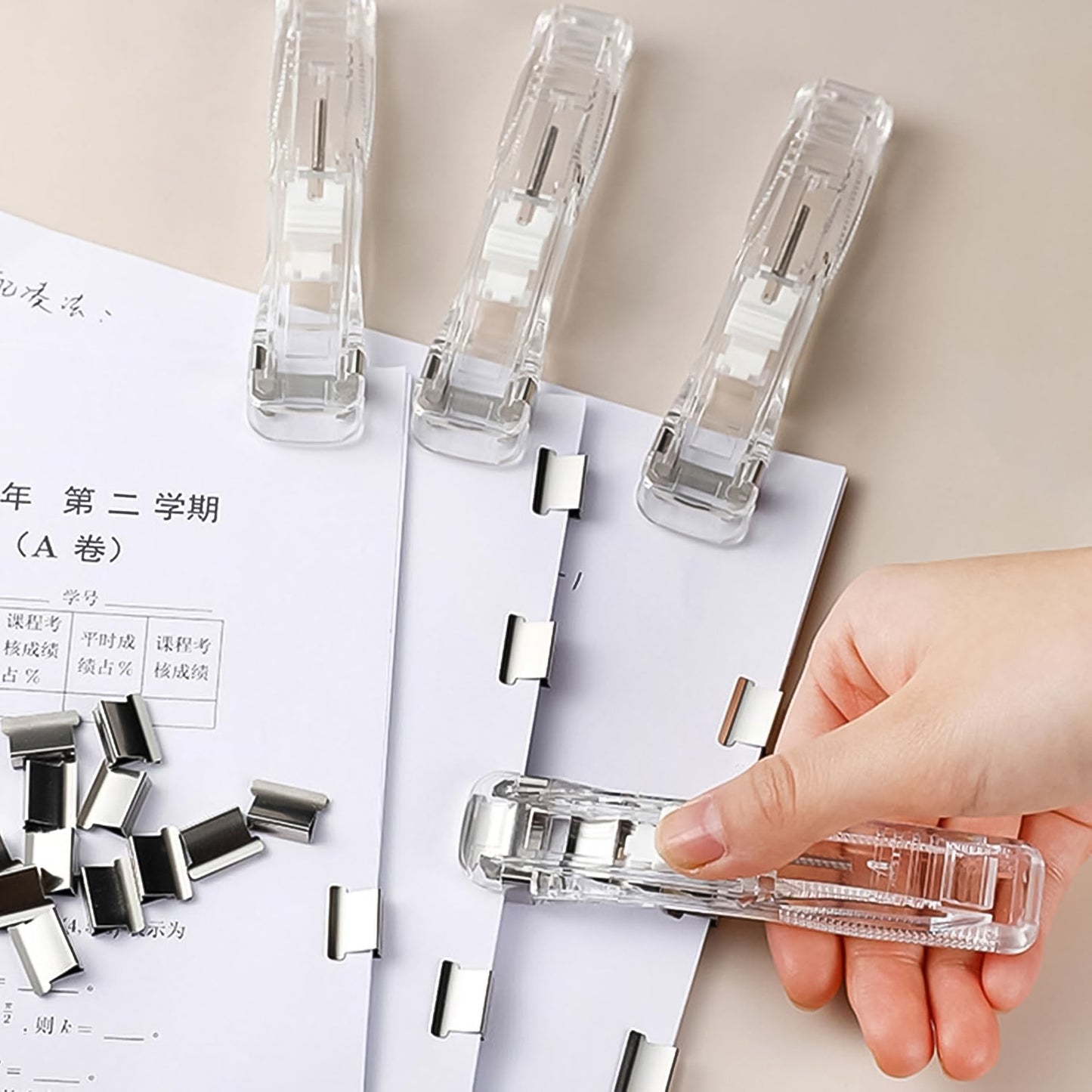 Portable Paper Clamp With 8 Pcs Clip Dispenser Handheld Paper Fast Clam (1 Set) - Happy Price - Image 3