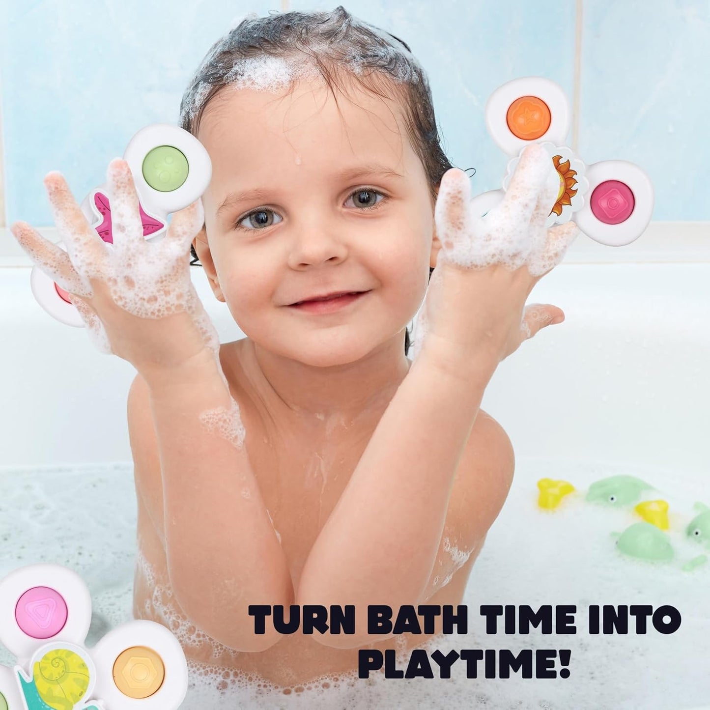 Baby Suction Spinner Toys - 3 Pc Sensory Play Set for Toddlers - Happy Price - Image 3