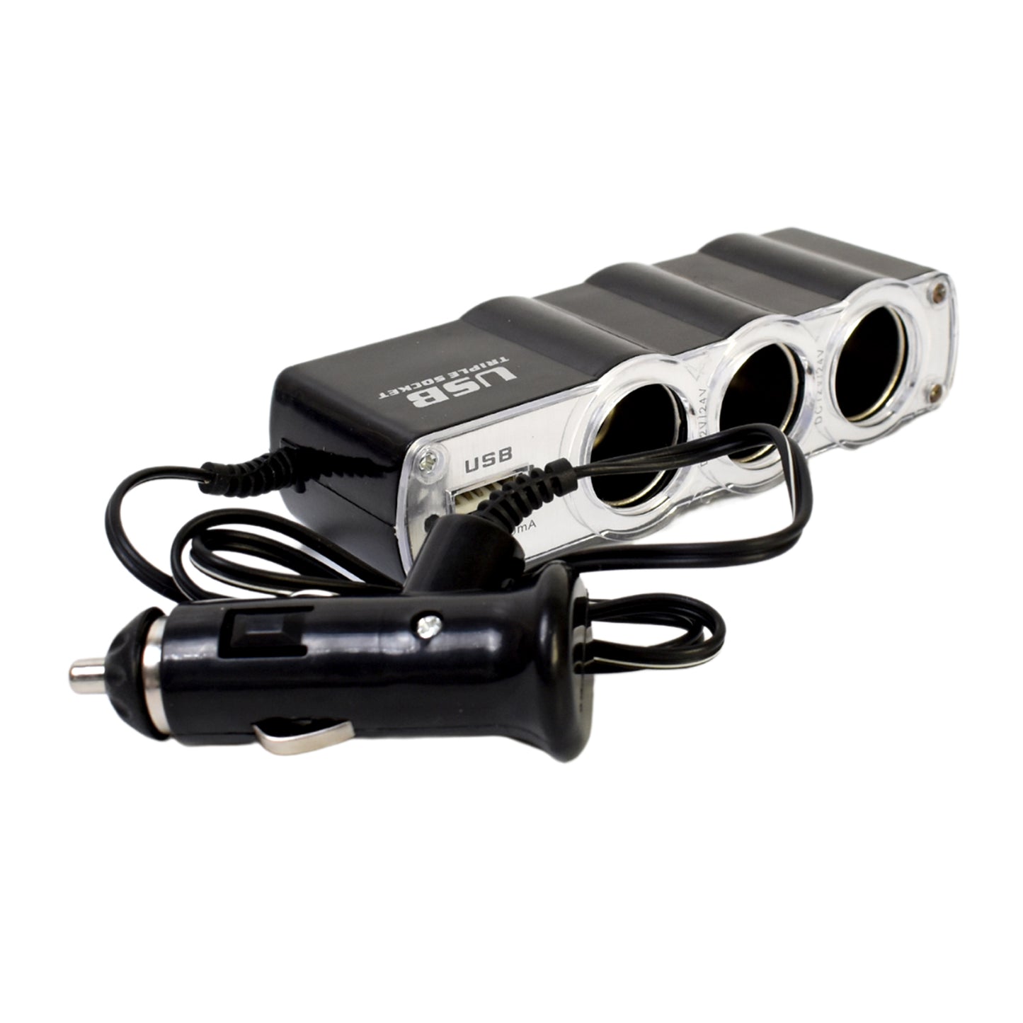 Triple 3 Way Car 12v Lighter Socket Splitter Usb Charger Power Adapter - Happy Price - Image 5