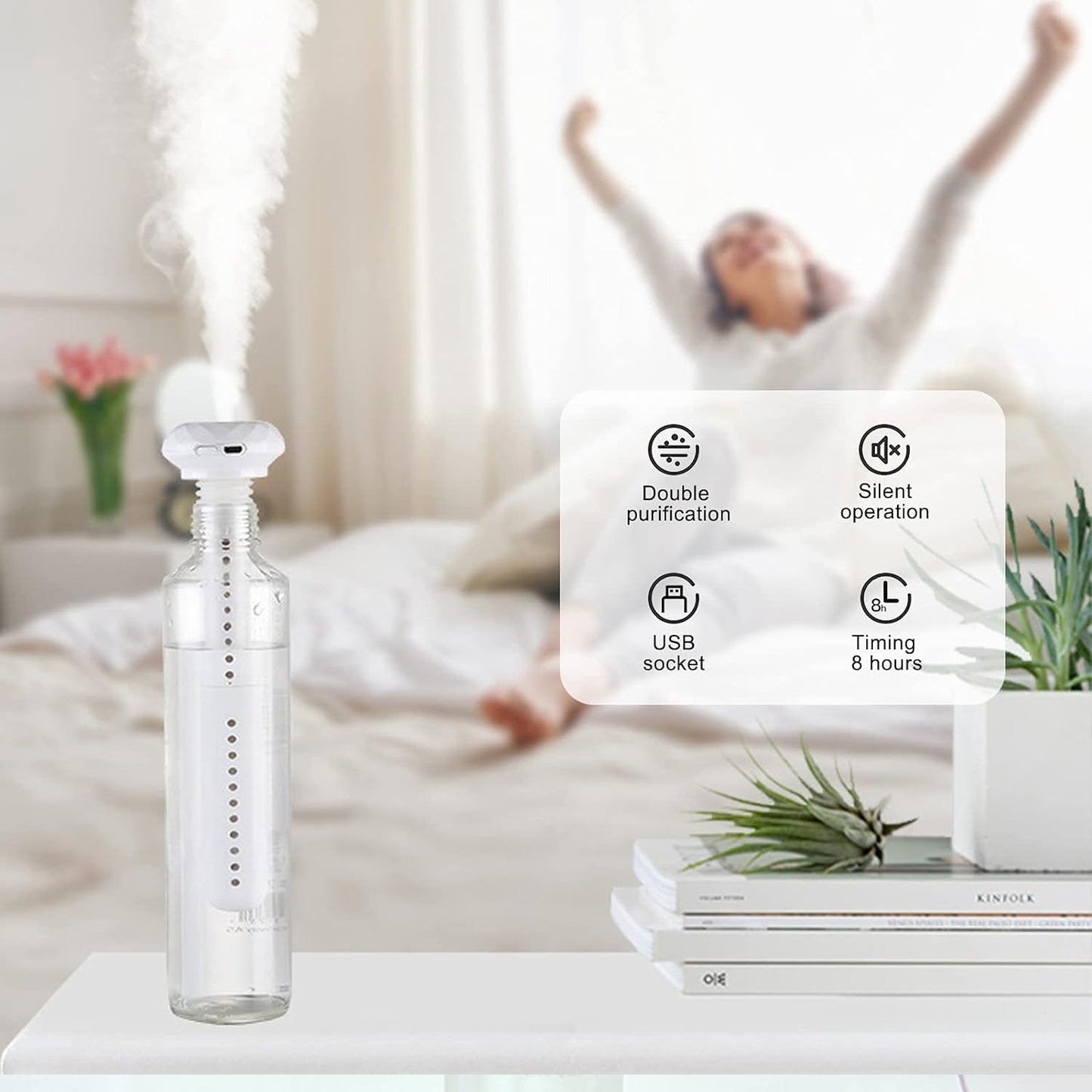 Mini Portable Humidifier For Car Personal Usb Powered Bedroom Quiet Humidified Ultrasonic Cool Mist Humidifier Plants Car Travel Office Hotel  (1 Pc) - Happy Price - Image 3