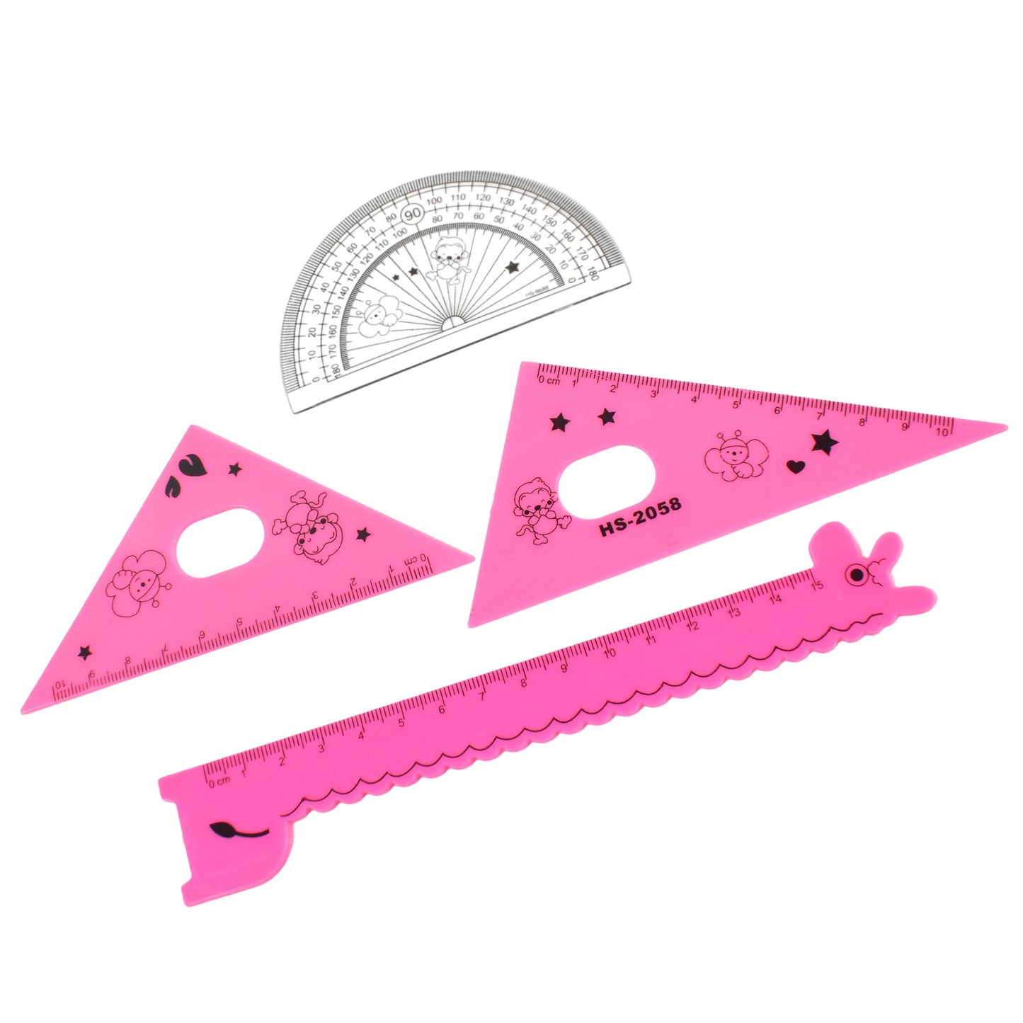 Cute Cartoon Giraffe Ruler  Scale Meter Ruler  Triangle Ruler (4 Pc Set) - Happy Price - Image 4