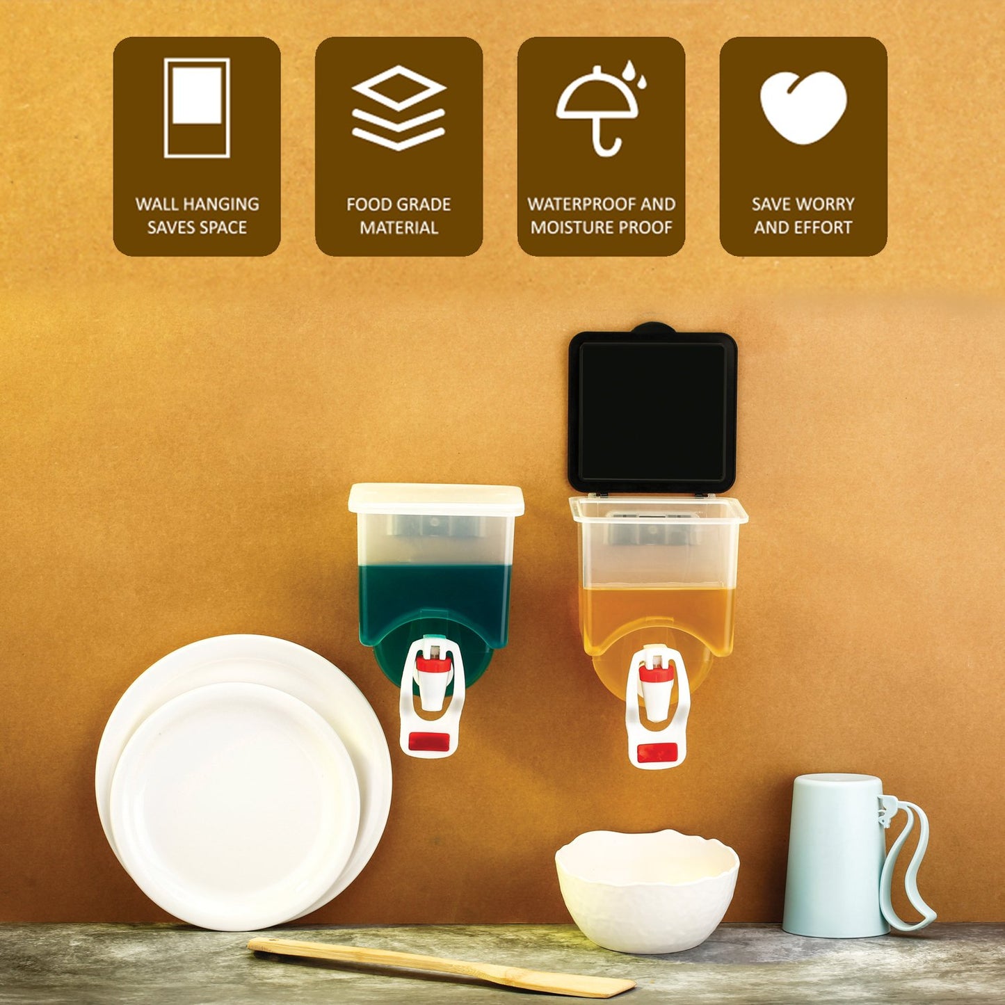 Wall Mounted Oil Dispenser Bottle (1100ml Approx) - Happy Price - Image 6