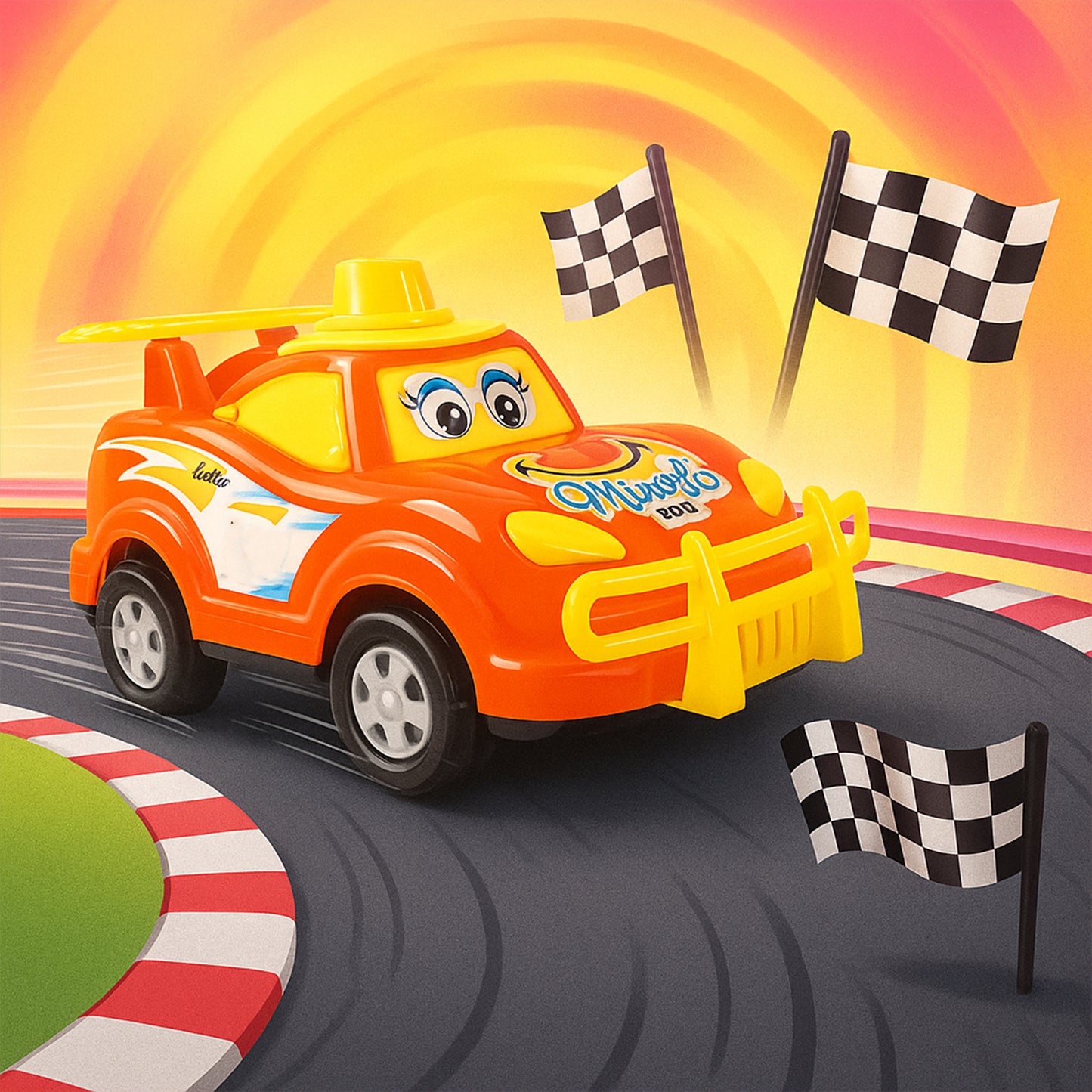 Funwoods Friction-Powered Cartoon Car Toy - 1 Pc, Battery-Free Push & Go Vehicle - Happy Price - Image 4