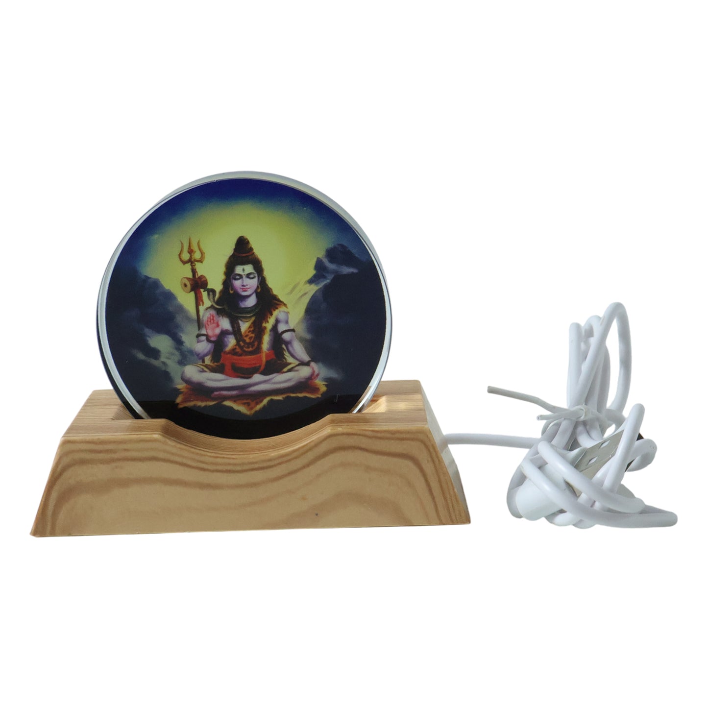 Lord Shiva 3D LED Night Lamp with Wooden Base (1 Pc) - Happy Price - Image 4