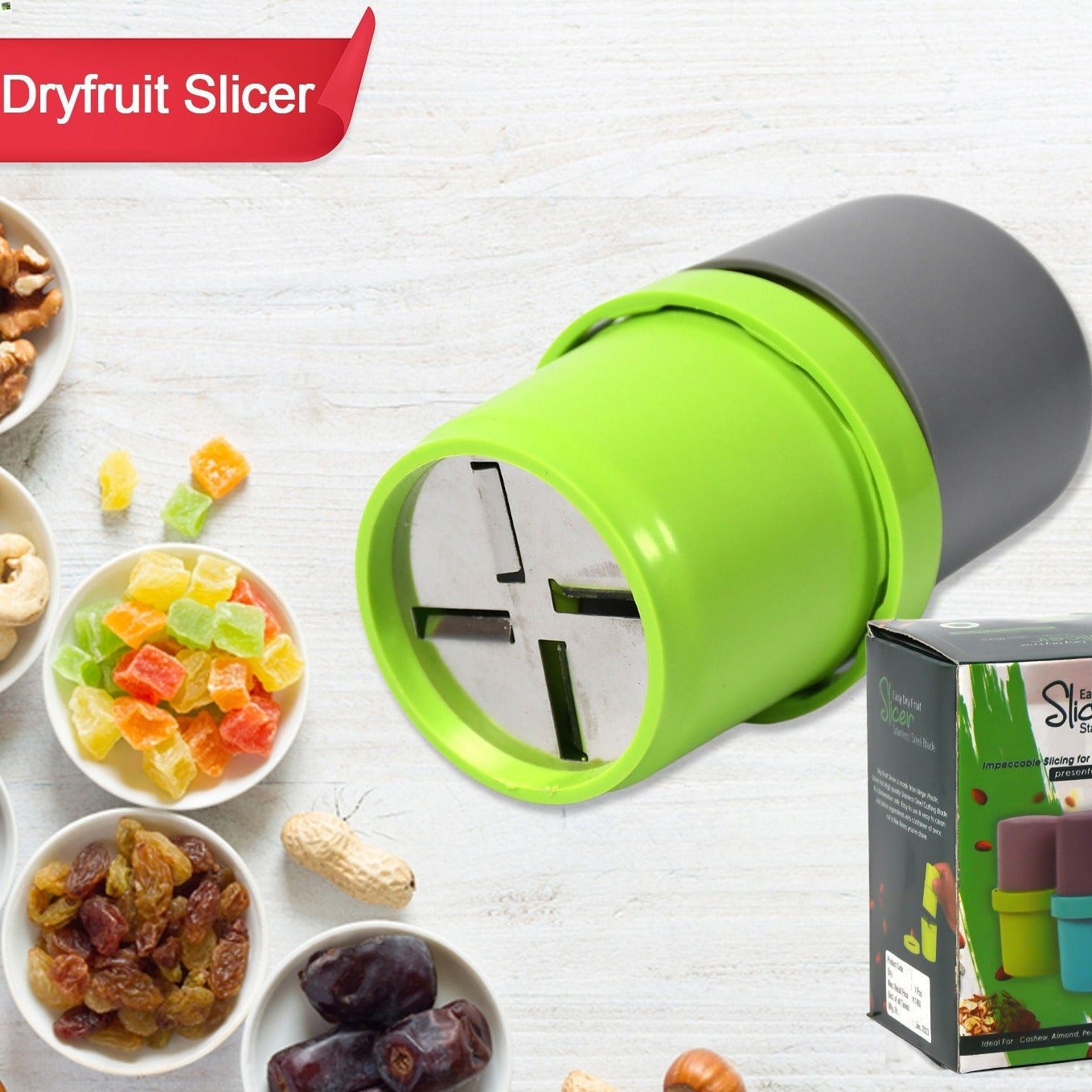 Plastic Dry Fruit And Paper Mill Grinder Slicer Chocolate Cutter And Butter Slicer With 3 In 1 Blade Standard Multicolor - Happy Price - Image 1