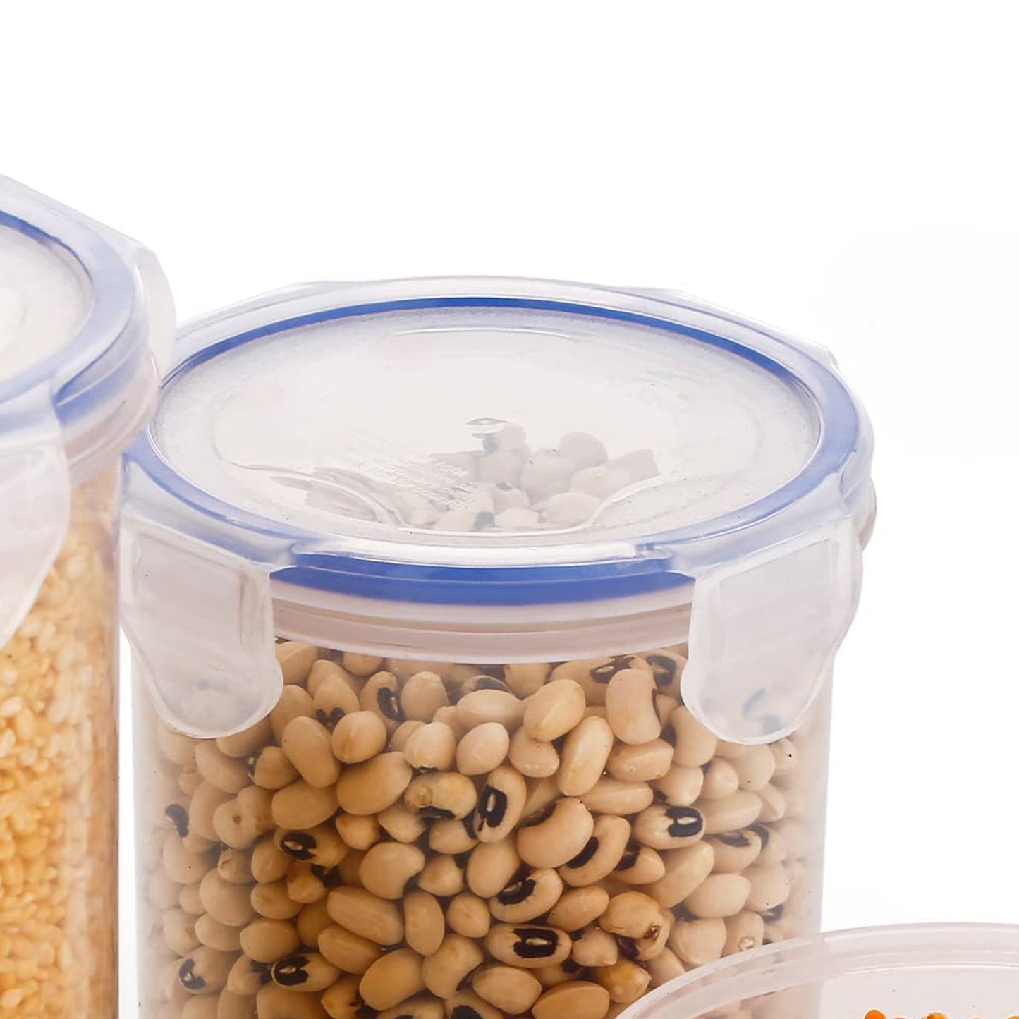 Round Plastic Airtight Food Storage Containers With Leak Proof Locking Lid Storage Container Set Of 3( Approx Capacity 500ml1000ml1500ml Transparent) - 3 Pc Set - Happy Price - Image 4
