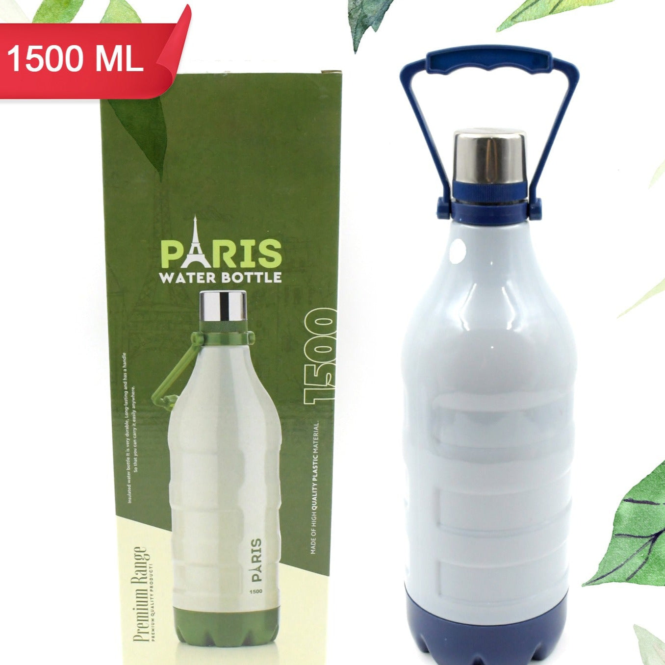 Plastic Sports Insulated Water Bottle With Handle Easy To Carry High Quality Water Bottle Bpa-free  Leak-proof For Kids School For Fridge Office Sports School Gym Yoga (1 Pc 1500ml 2200ml) - Happy Price - Image 1