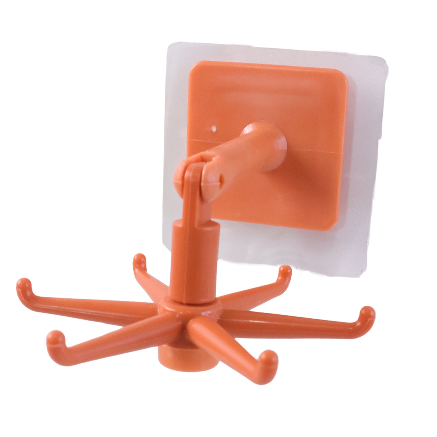 Orange 360° Rotating Wall Hook Organizer for Kitchen Utensils - Adhesive Swivel Hanger (1 Pc) - Happy Price - Image 4