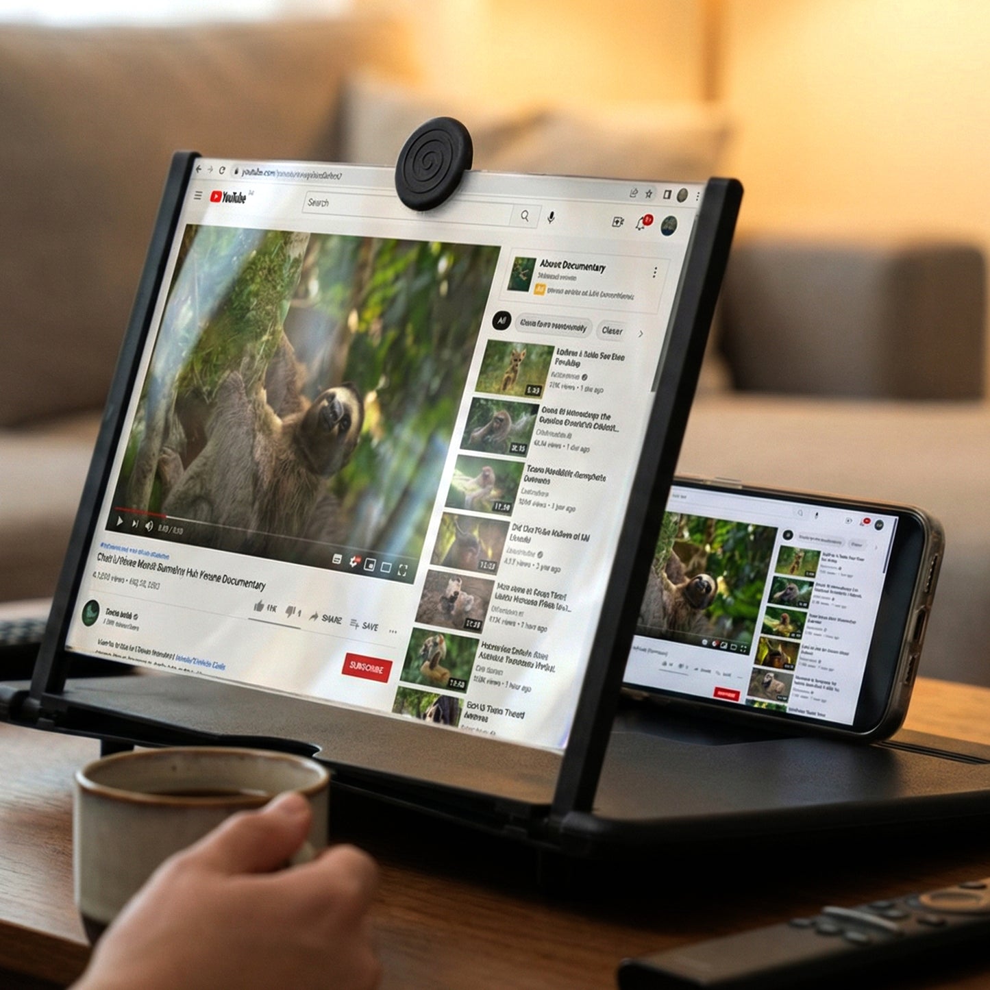 7 Inch Mobile Screen Magnifier & Stand - Foldable Video Amplifier for Smartphones (1 Pc) - Happy Price - Image 3