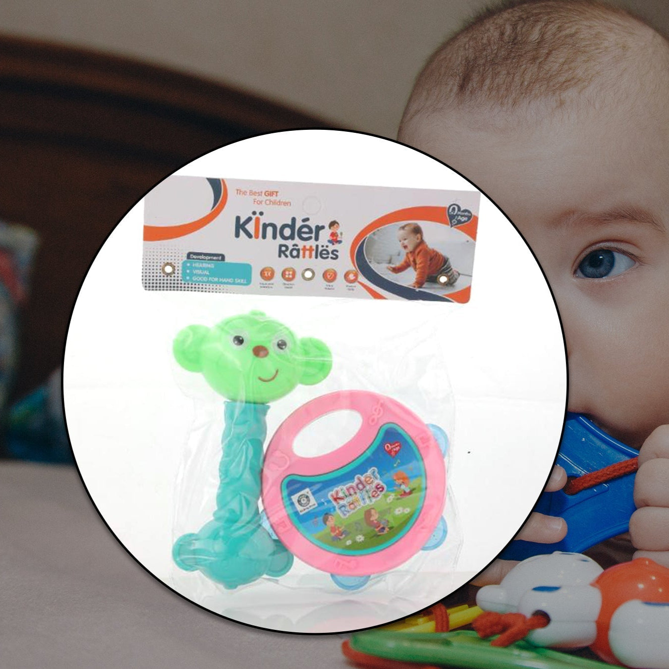 At40 2pc Rattles Baby Toy And Game For Kids And Babies For Playing And Enjoying Purposes. - Happy Price - Image 1