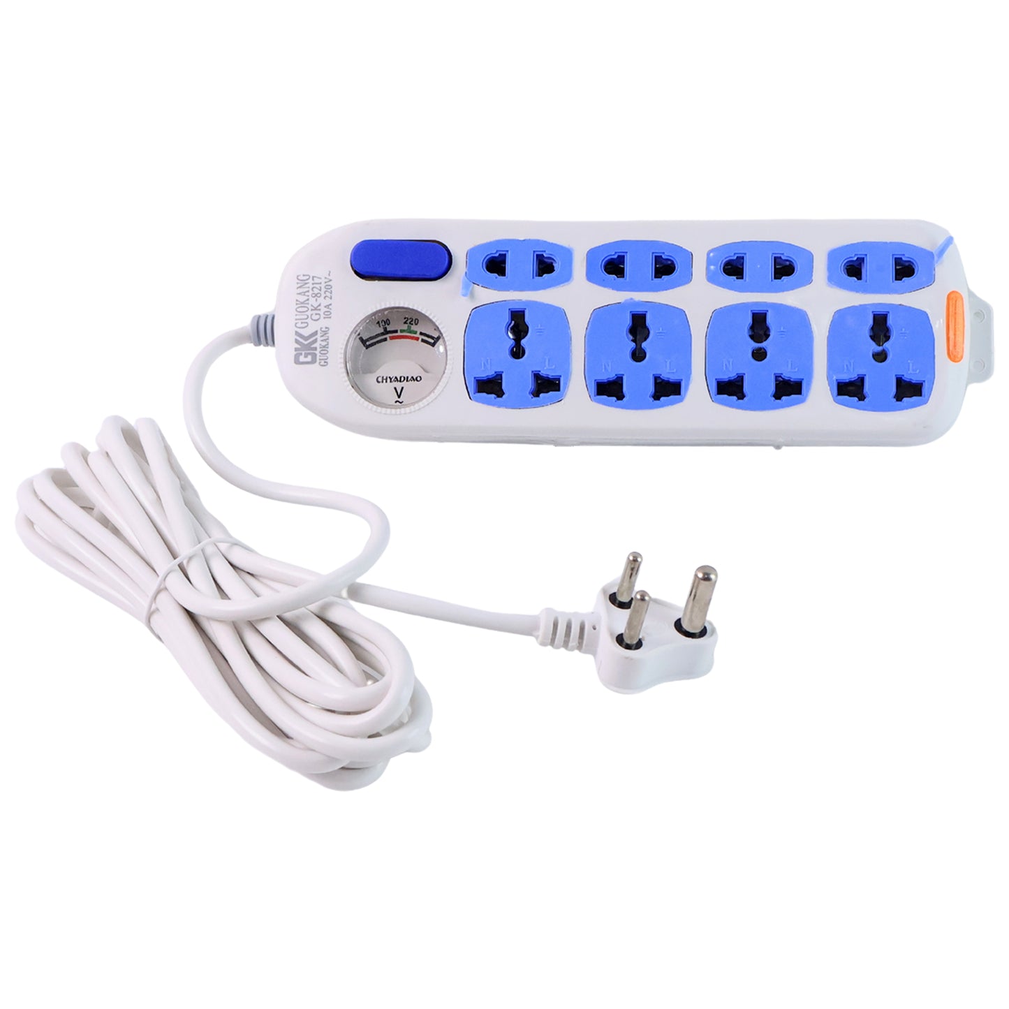 8-Socket Heavy Duty Extension Board with Master Switch & Voltage Meter (1 Pc) - Happy Price - Image 2