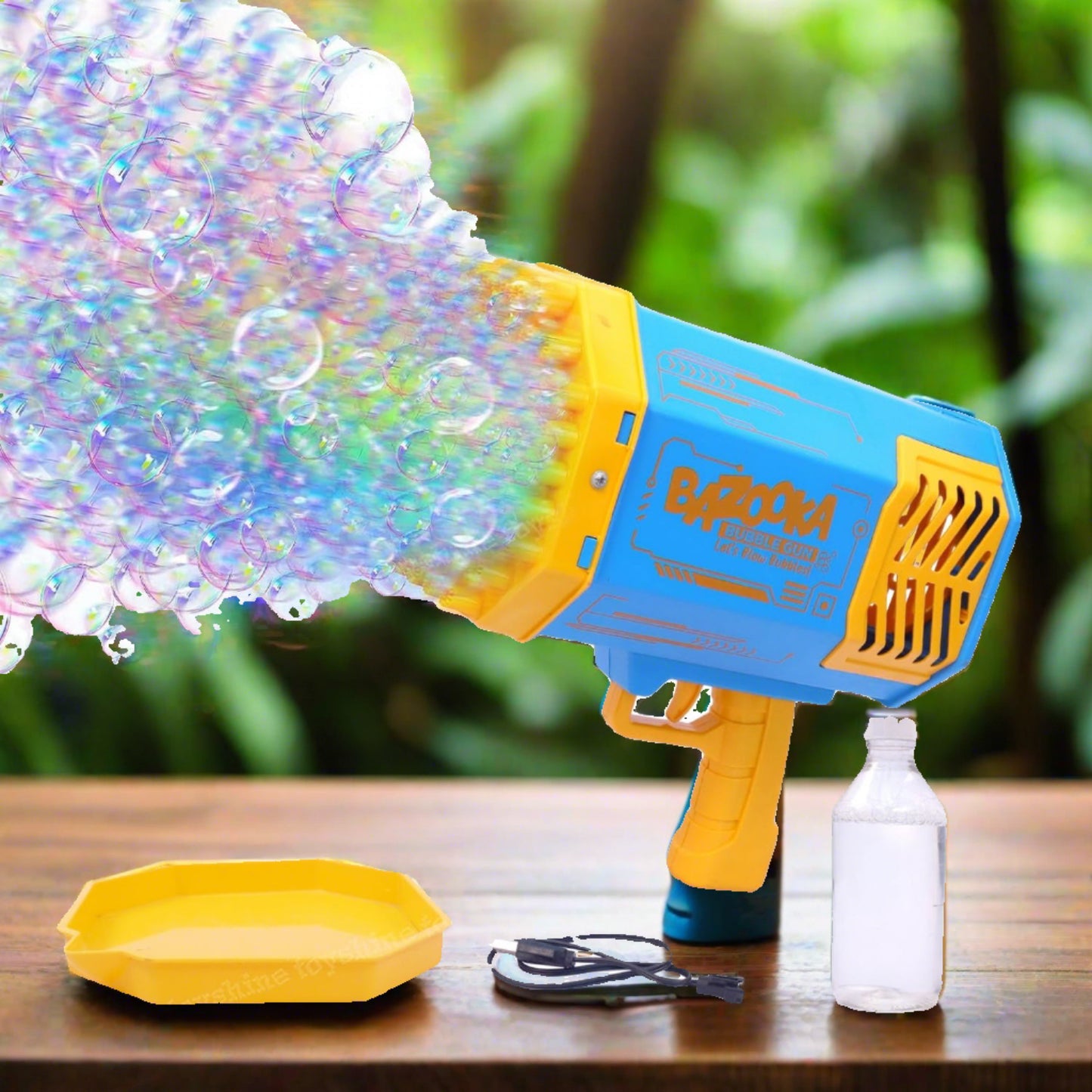 69 Holes Big Rechargeable Powerful Machine Bubble Gun Toys For Kids Adults Bubble Makers Big Rocket Boom Bubble Blower Best Gifts - Happy Price - Image 2