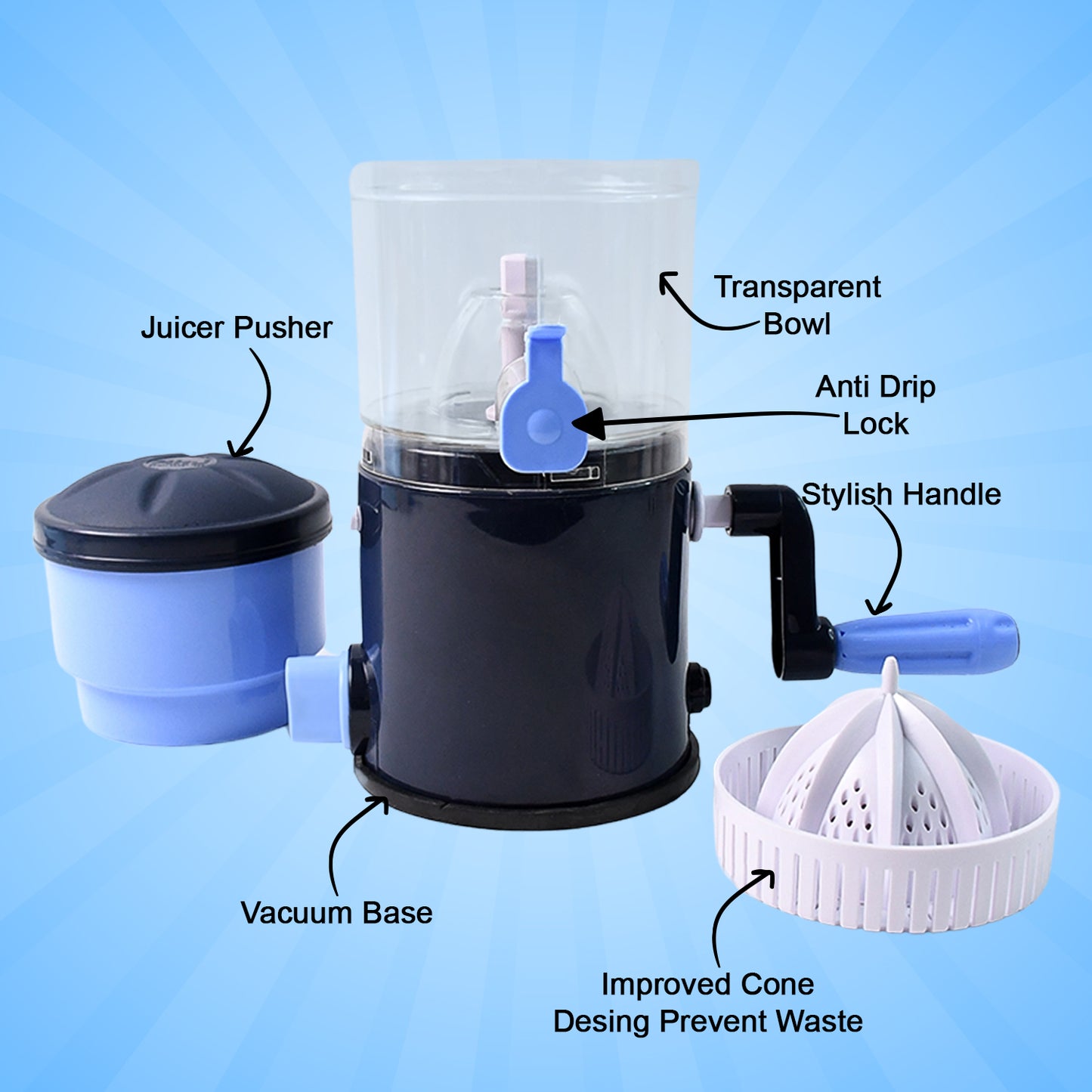 Ritu Hand Operated Compact Manual Juicer (Multicolor  1 Pc) - Happy Price - Image 4