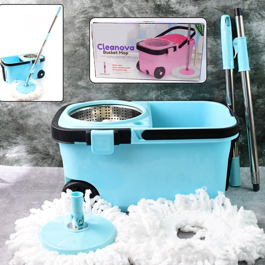 360 Spin Mop With Super Absorbent Microfiber Heads (1 Set) - Happy Price - Image 1