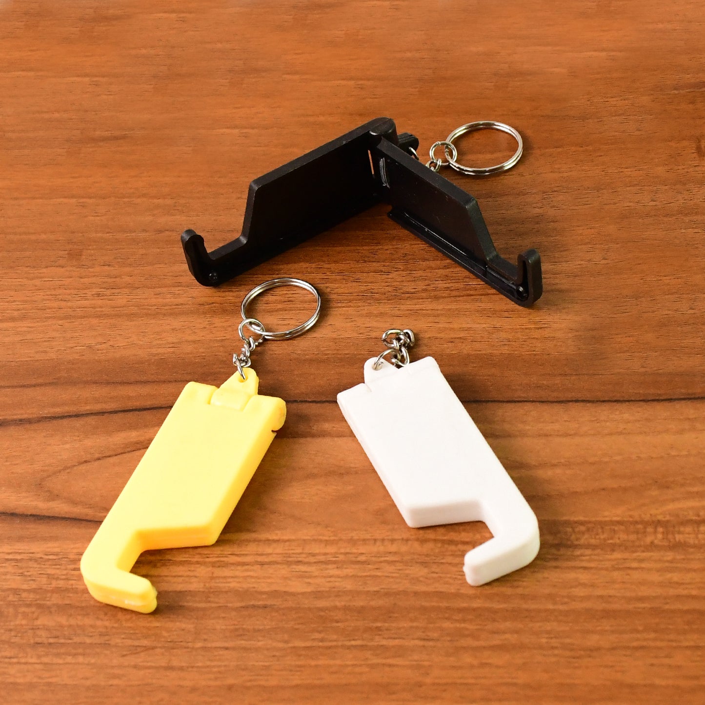 2 In 1 Plastic Keychain With Mobile Stand  Phone Holder (5 Pcs Set  Multicolor) - Happy Price - Image 6