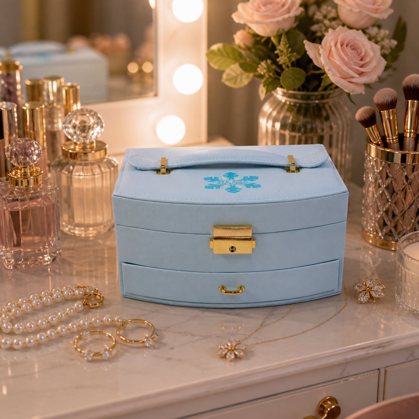 Multi-Layer Jewelry Organizer Box with Mirror - 1 Set - Happy Price - Image 6